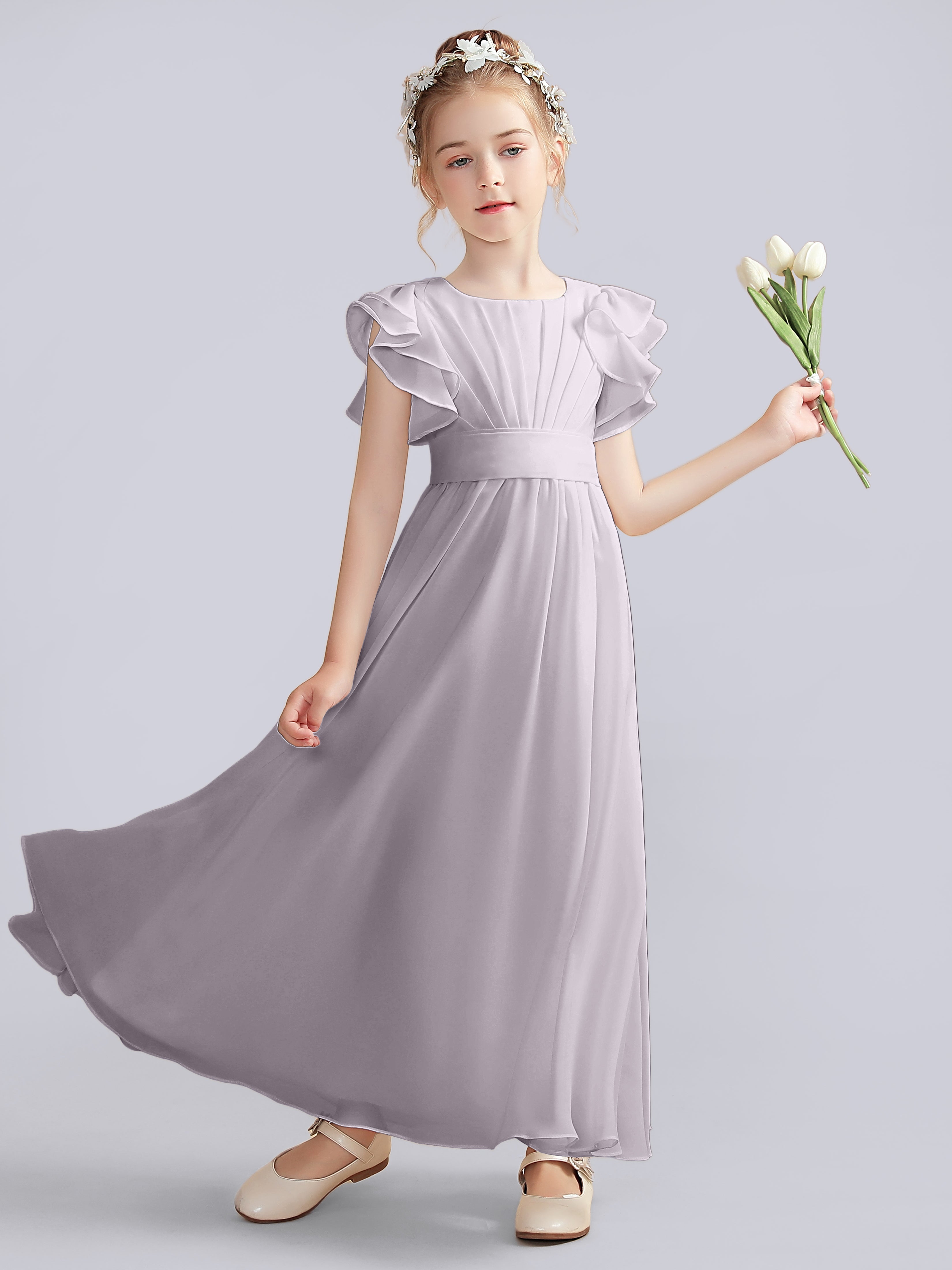 Flutter Crinkle Chiffon Kleid für Junge Brautjungfern