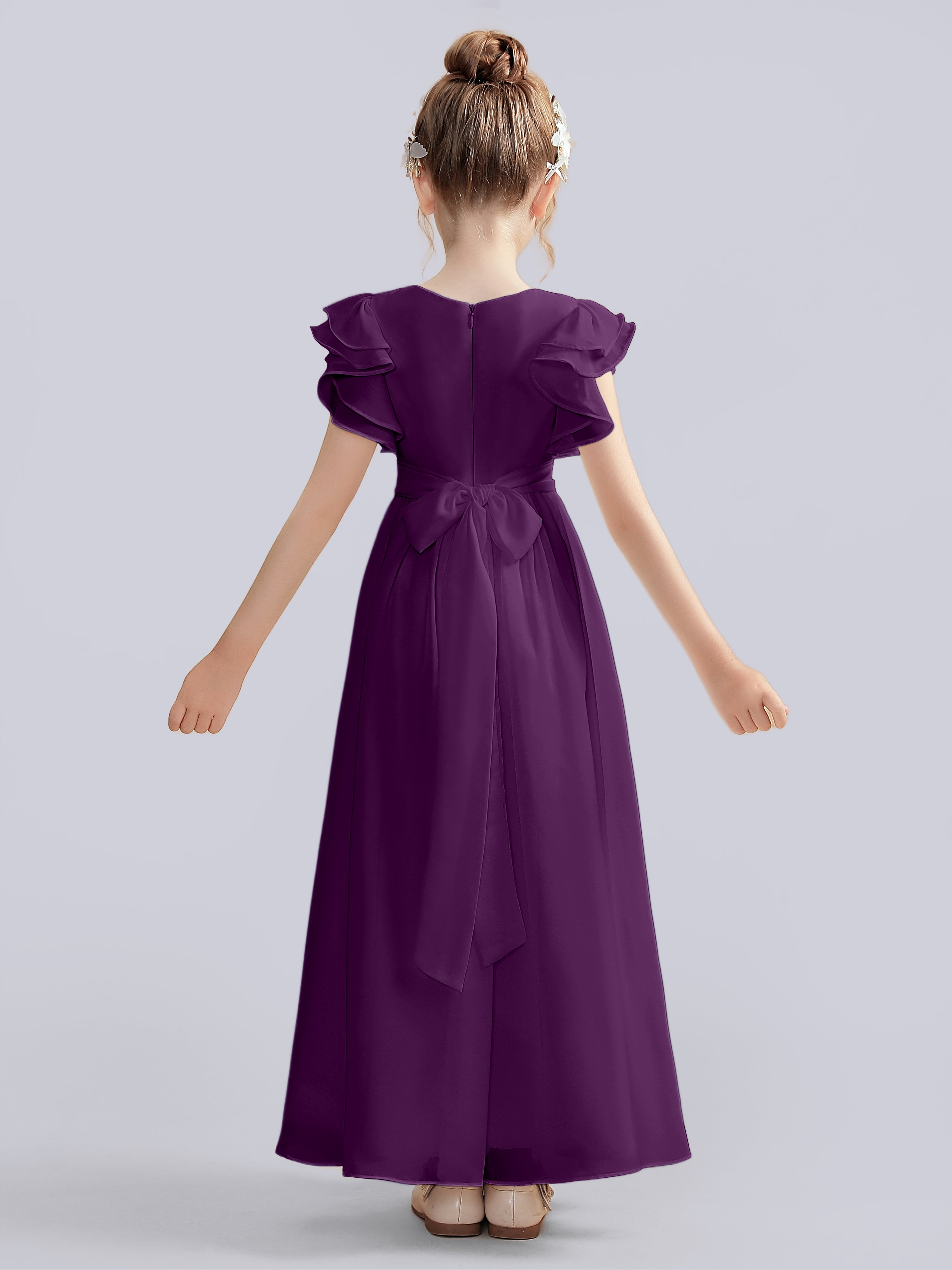 Flutter Crinkle Chiffon Kleid für Junge Brautjungfern