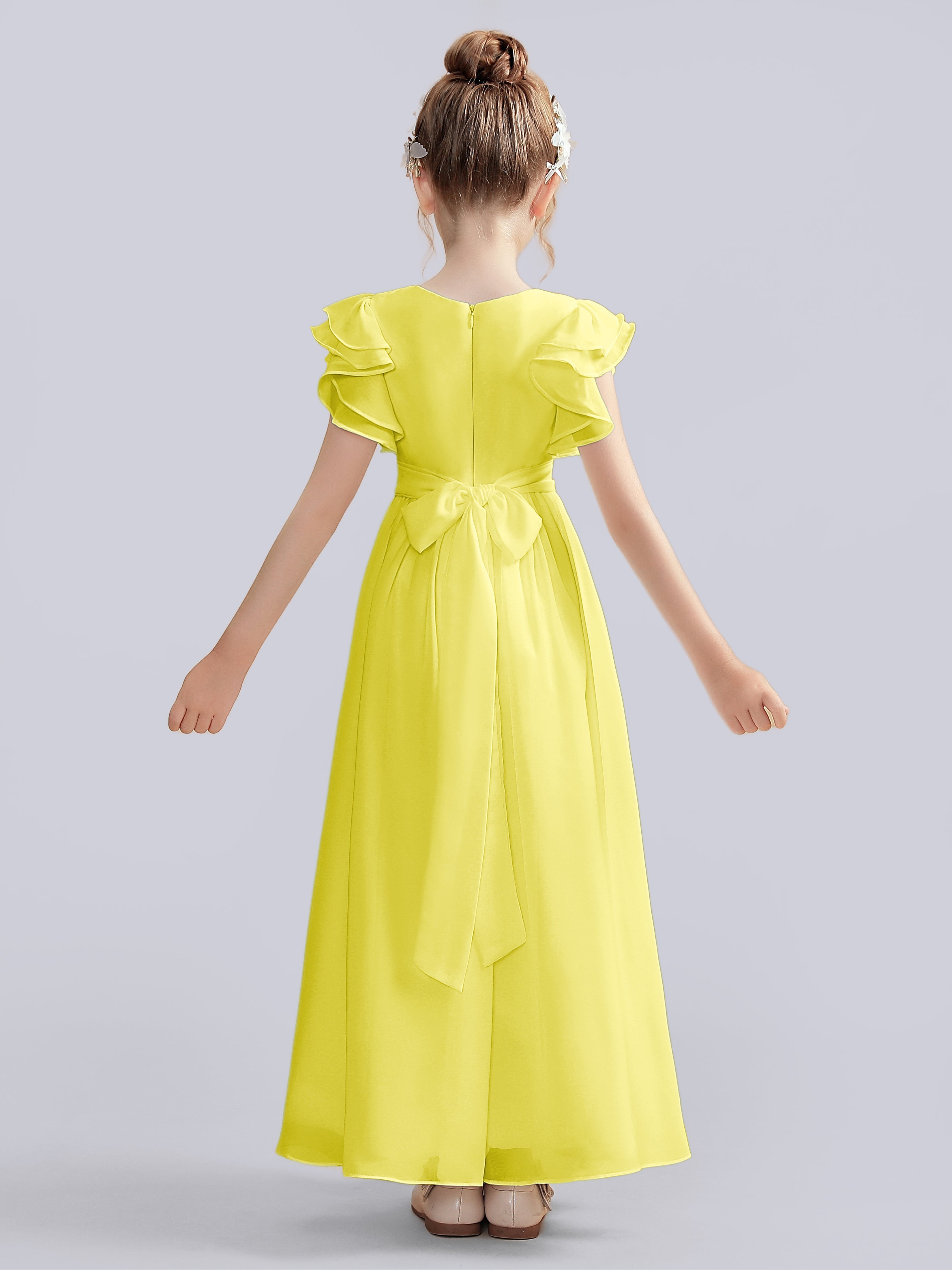 Flutter Crinkle Chiffon Kleid für Junge Brautjungfern