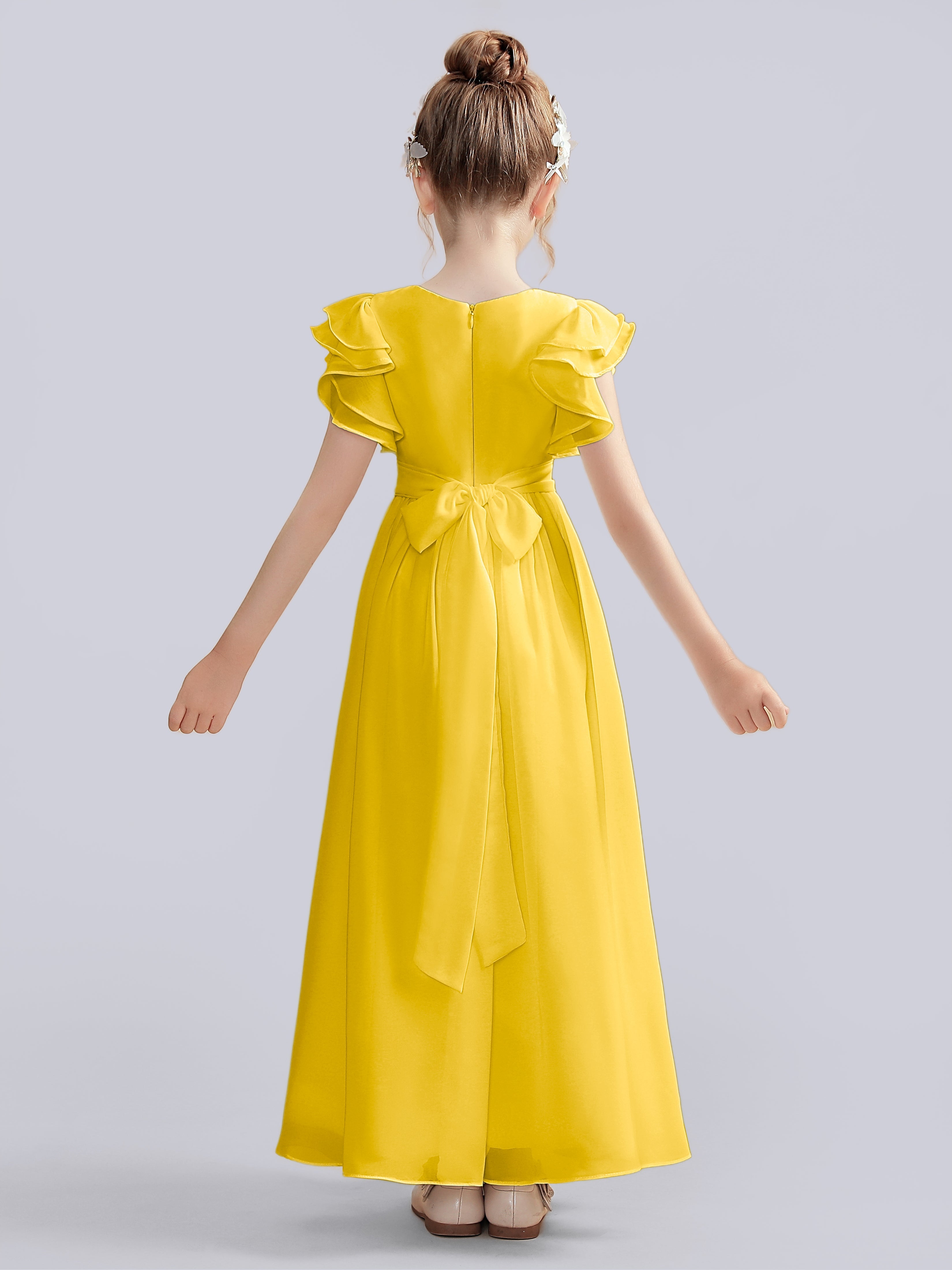 Flutter Crinkle Chiffon Kleid für Junge Brautjungfern