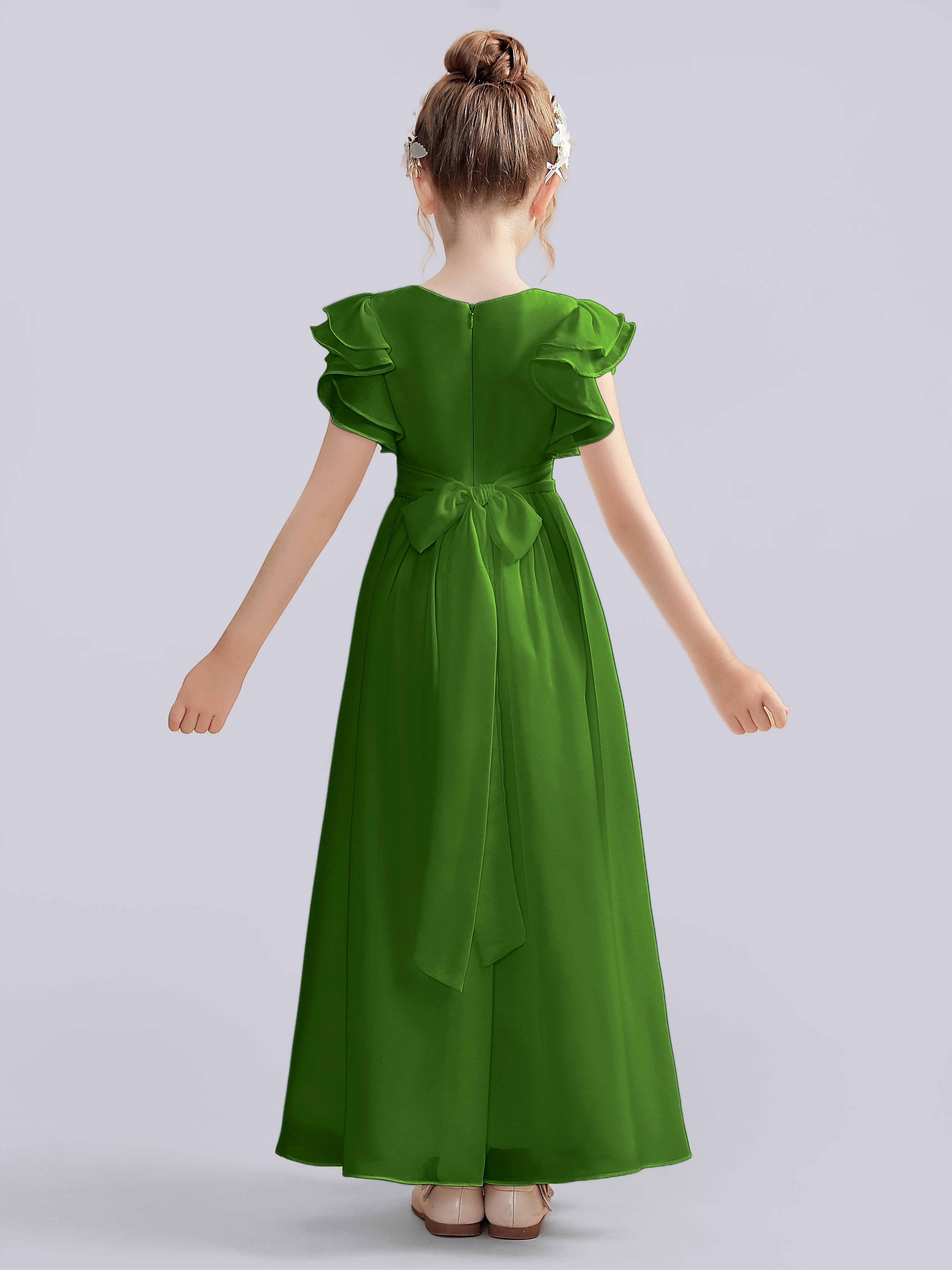 Flutter Crinkle Chiffon Kleid für Junge Brautjungfern