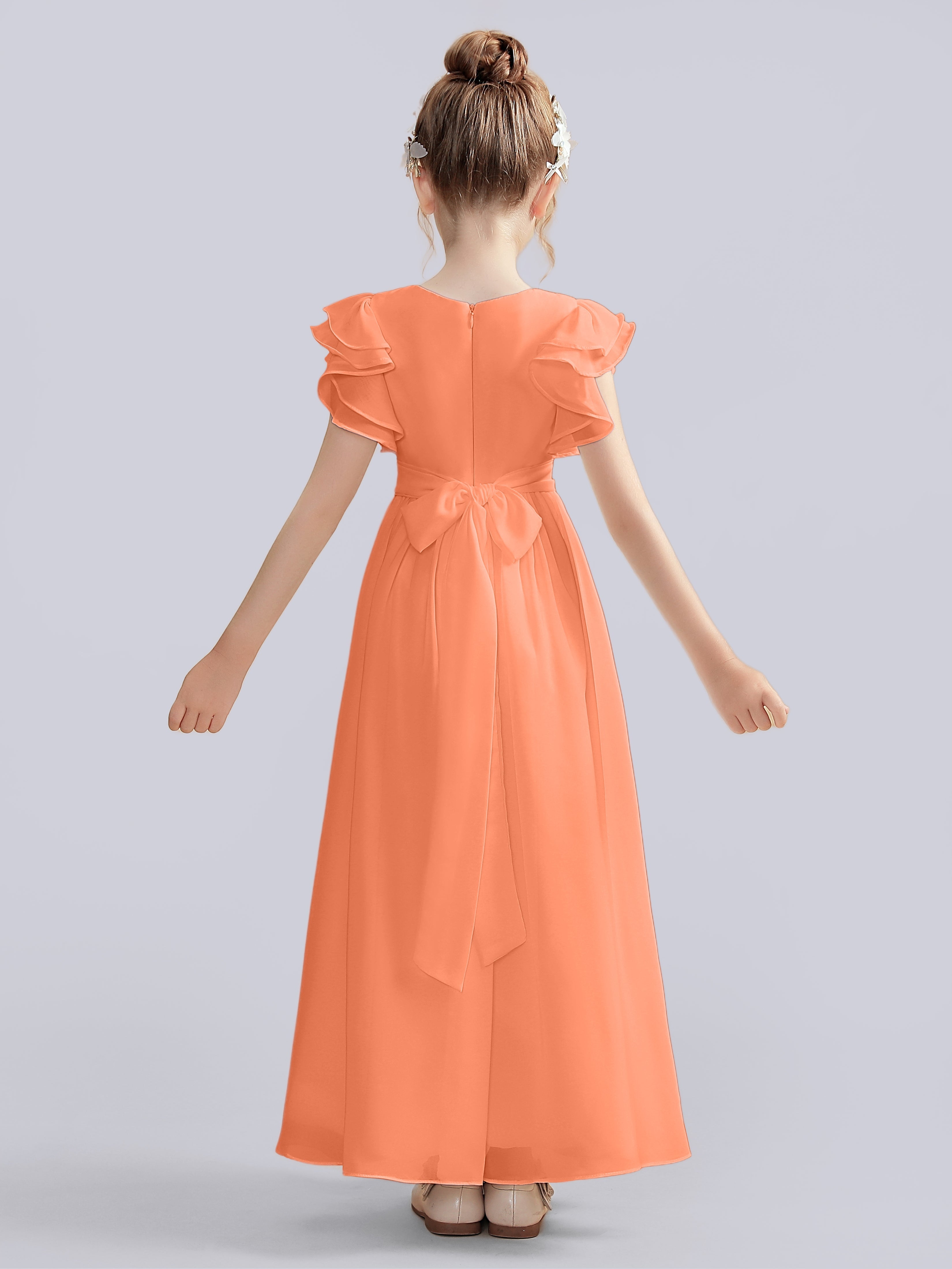 Flutter Crinkle Chiffon Kleid für Junge Brautjungfern