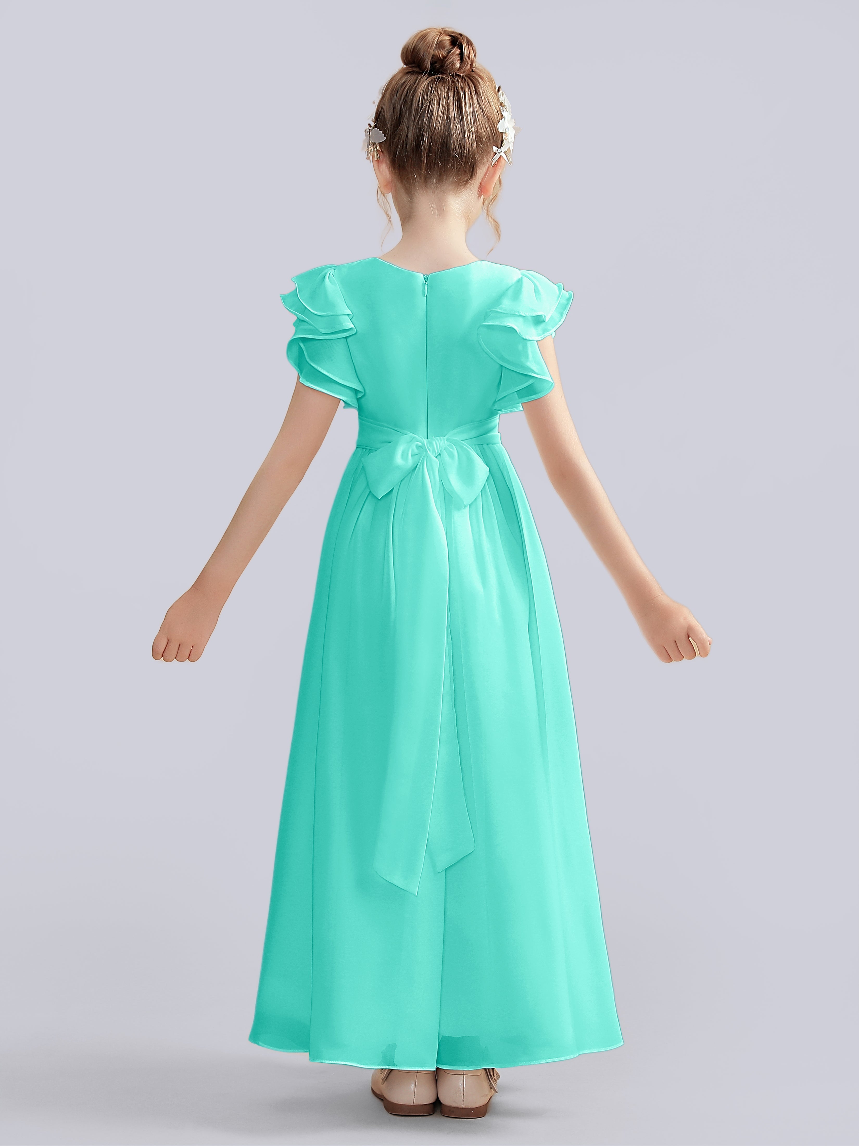 Flutter Crinkle Chiffon Kleid für Junge Brautjungfern