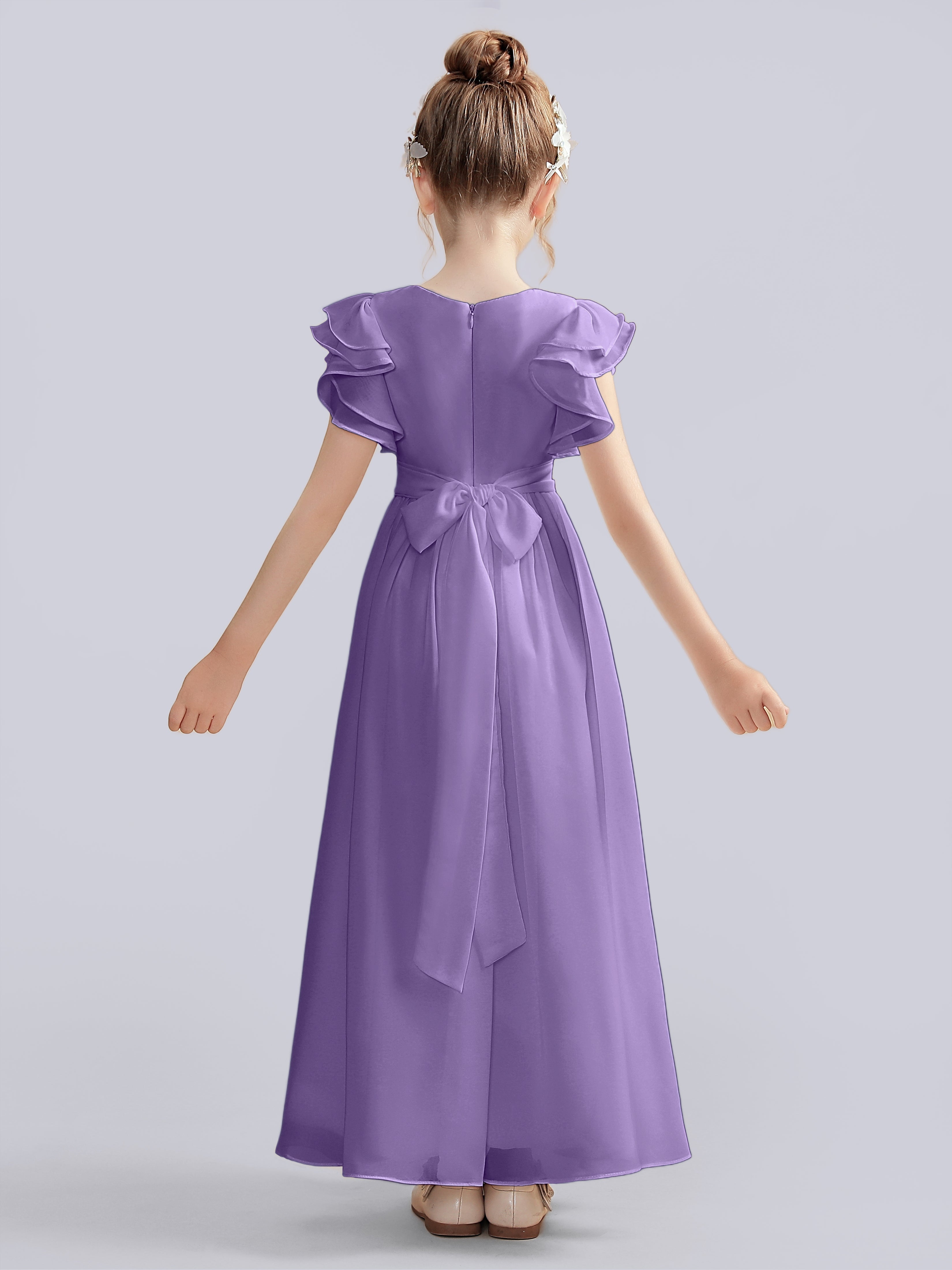 Flutter Crinkle Chiffon Kleid für Junge Brautjungfern