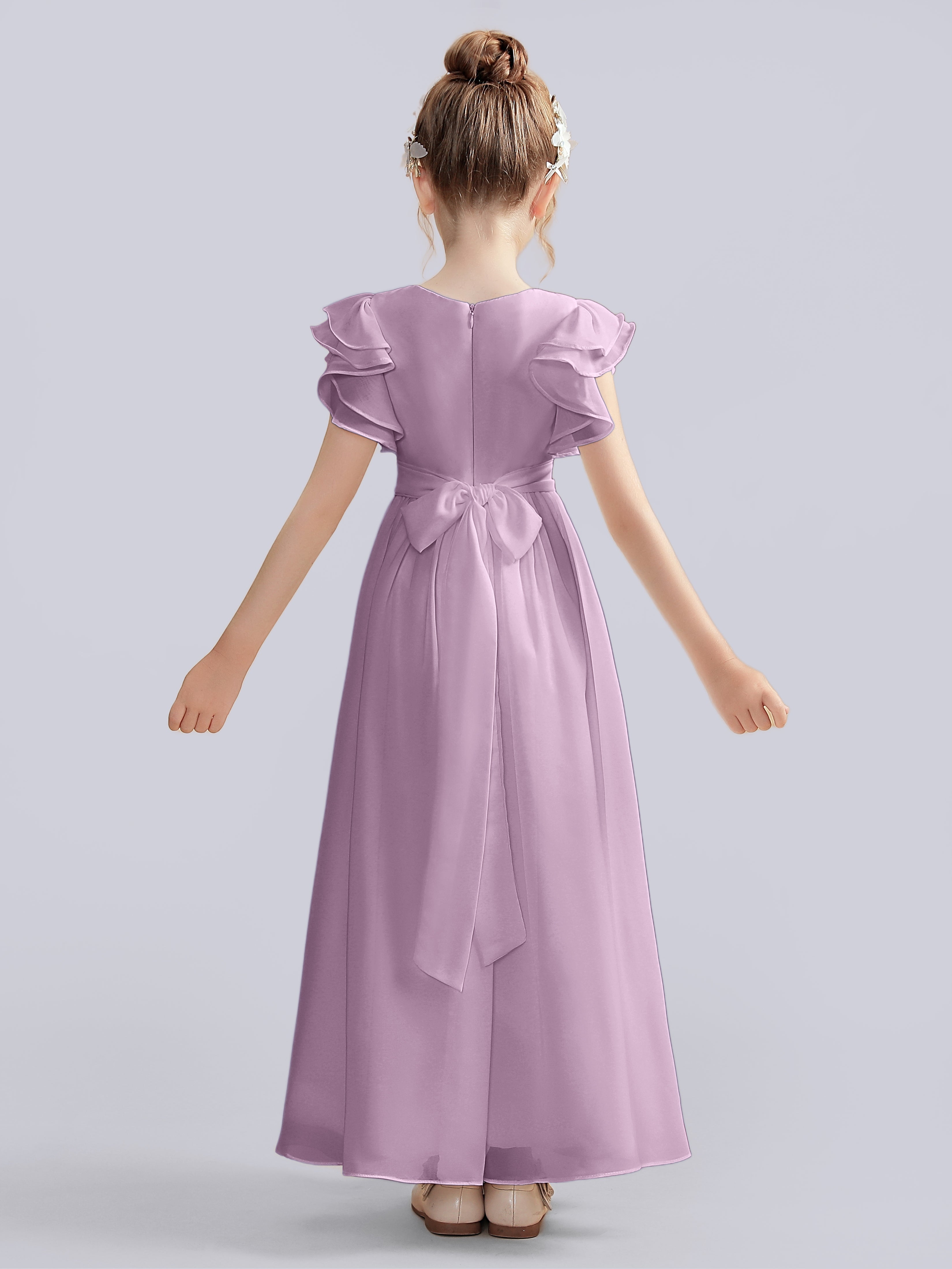 Flutter Crinkle Chiffon Kleid für Junge Brautjungfern