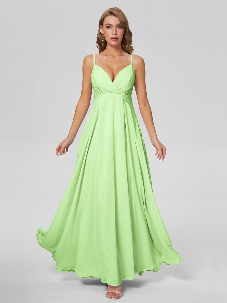 Laila Klassische Spaghettiträger Chiffon Brautjungfernkleider
