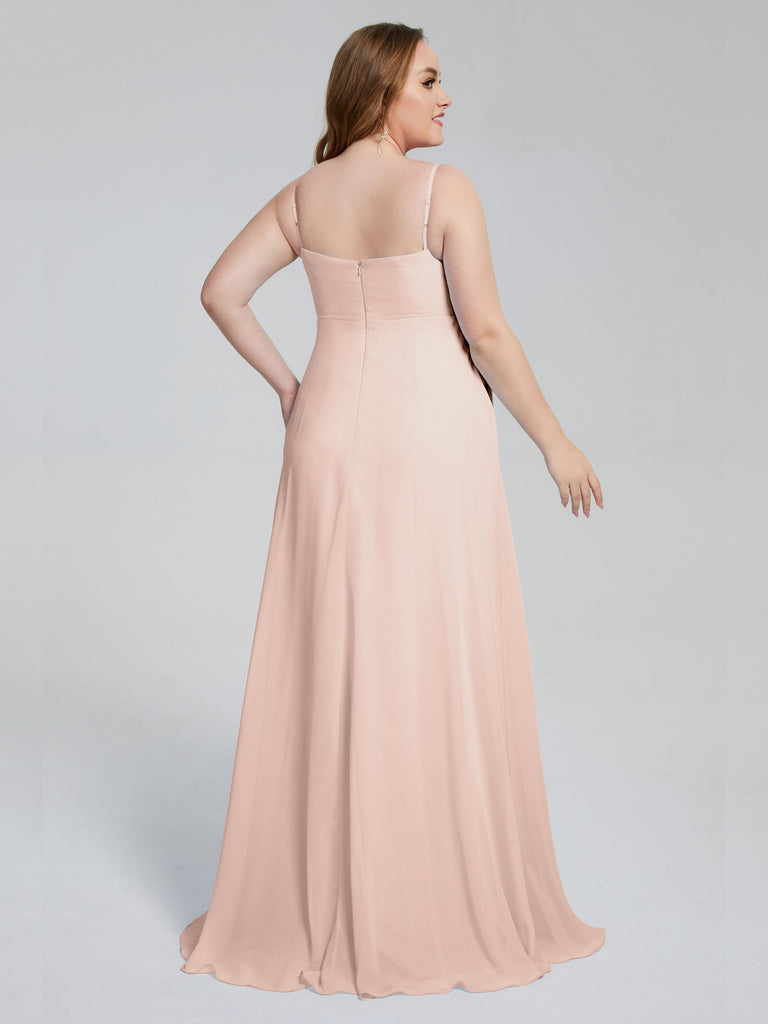Mariah Elegante Sweep-Zug Brautjungfernkleider in Übergröße