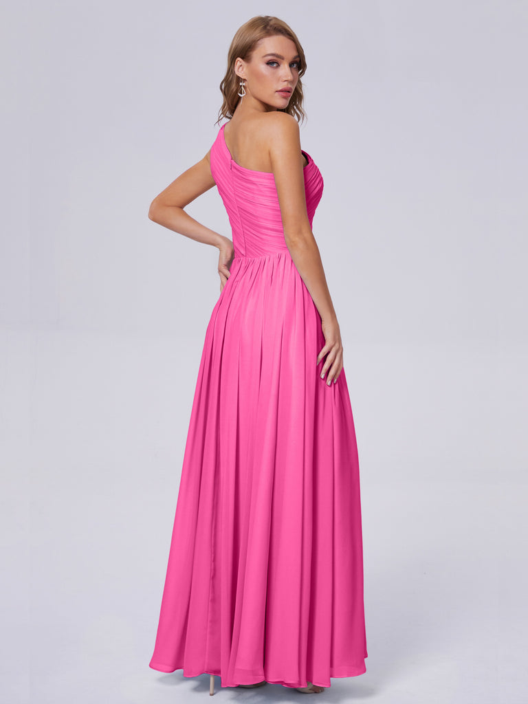 Paige One-Shoulder-Chiffon-Brautjungfernkleider