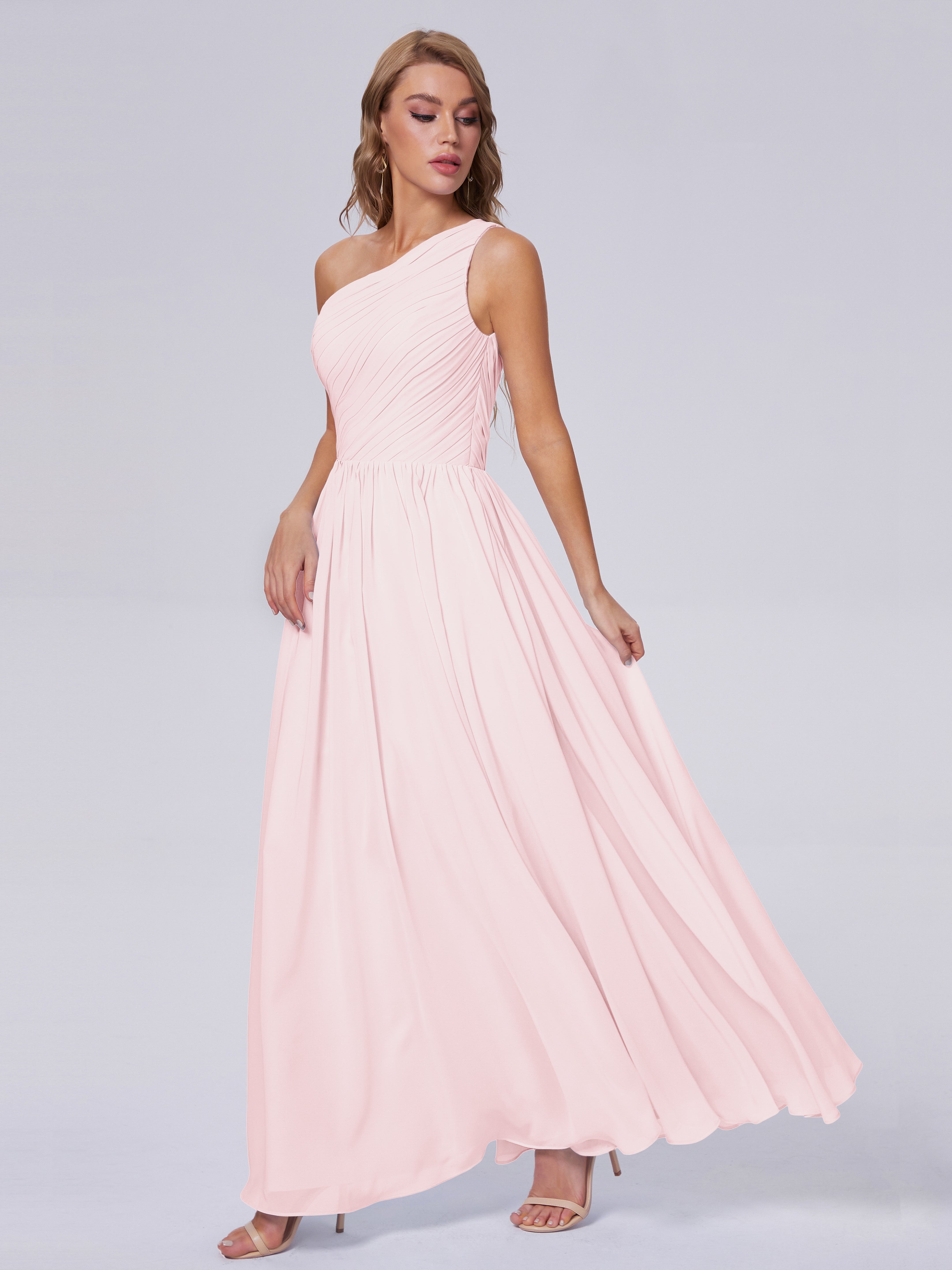 Paige One-Shoulder-Chiffon-Brautjungfernkleider