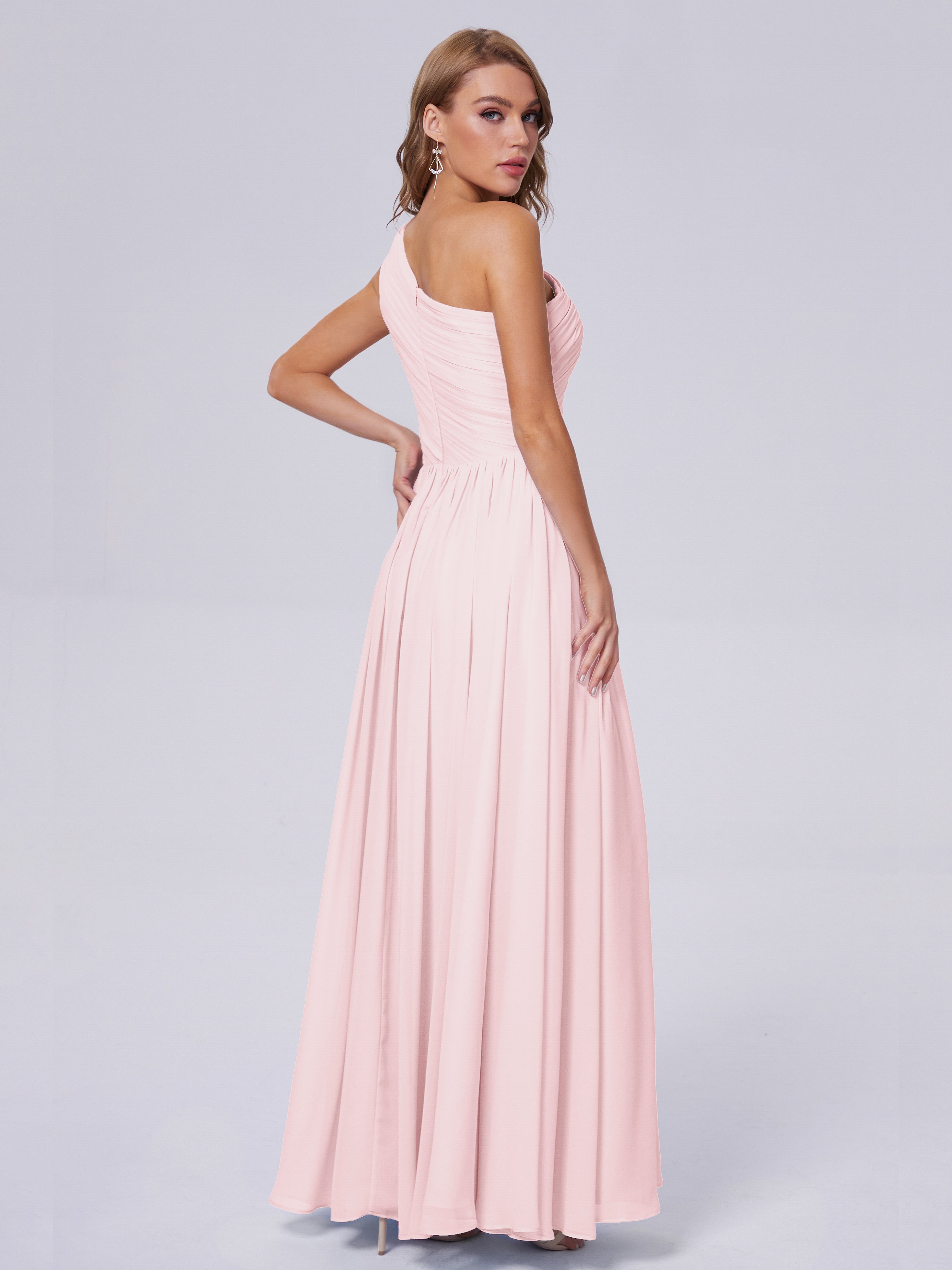 Paige One-Shoulder-Chiffon-Brautjungfernkleider