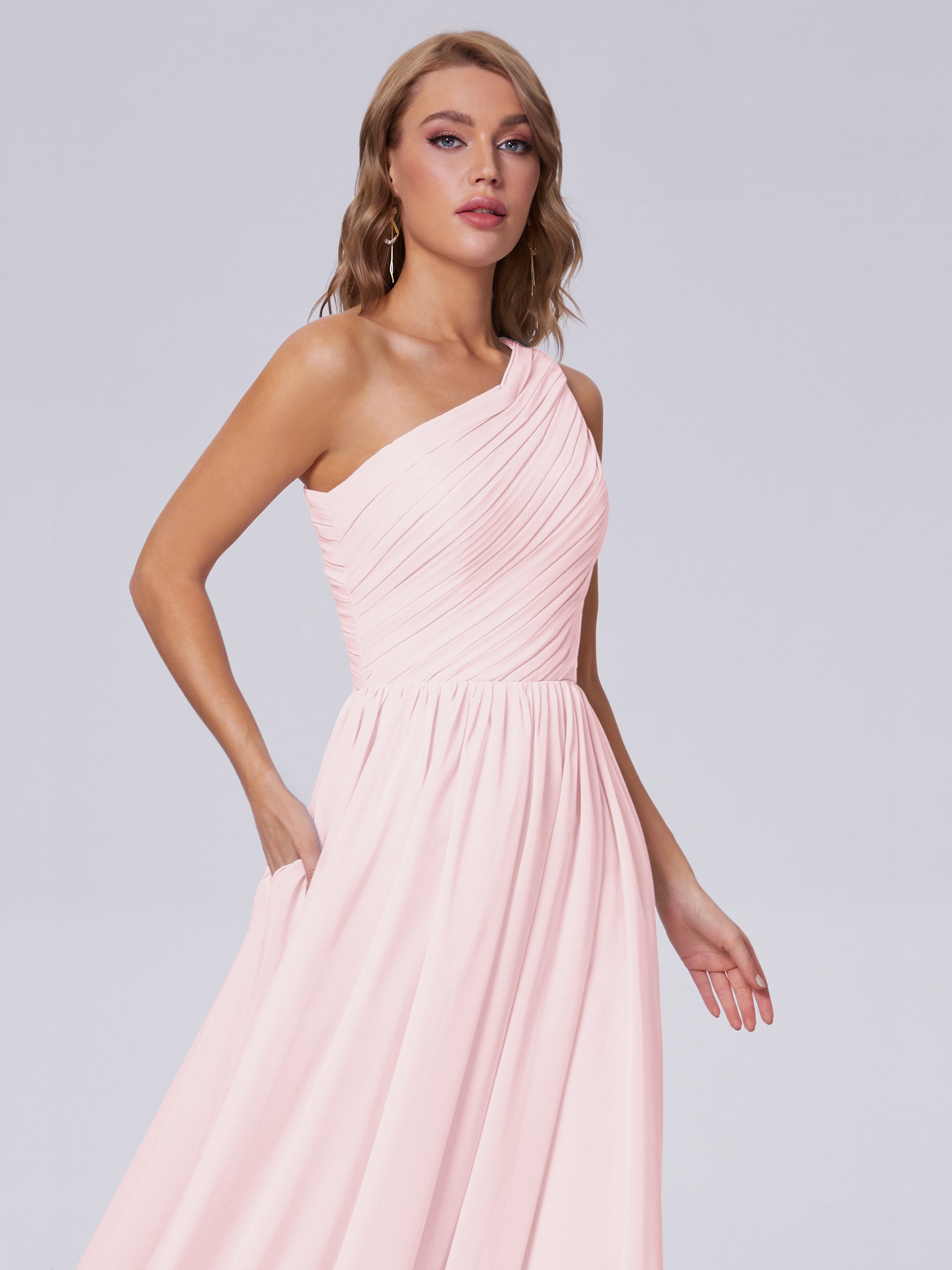 Paige One-Shoulder-Chiffon-Brautjungfernkleider