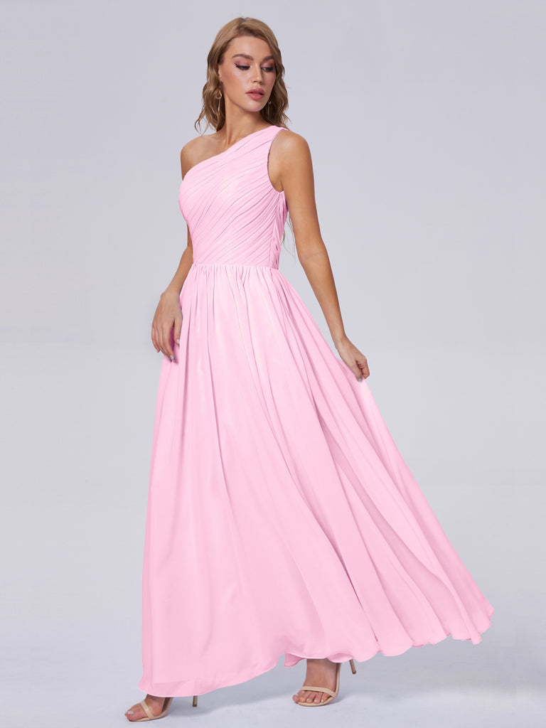 Paige One-Shoulder-Chiffon-Brautjungfernkleider