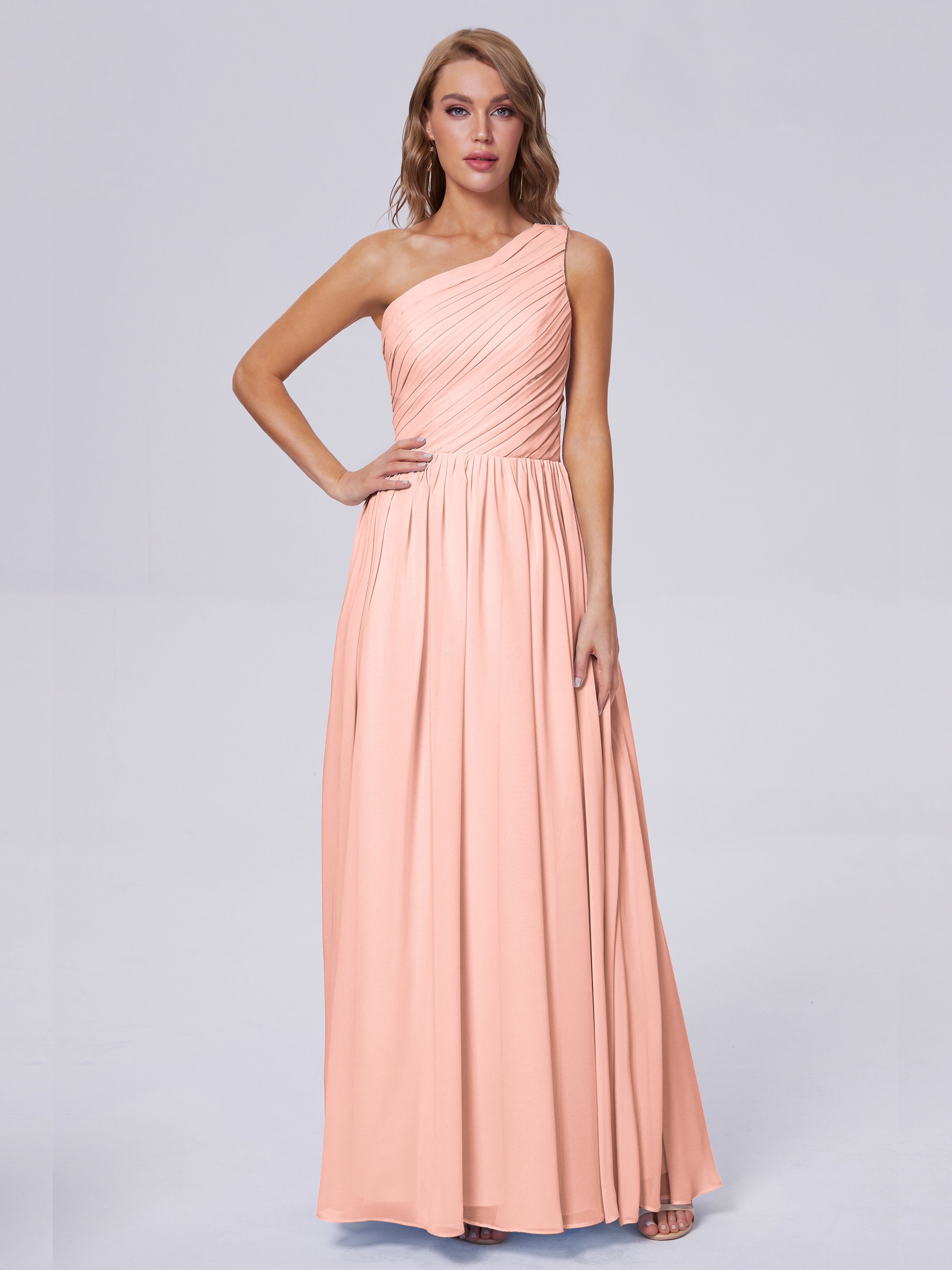 Paige One-Shoulder-Chiffon-Brautjungfernkleider