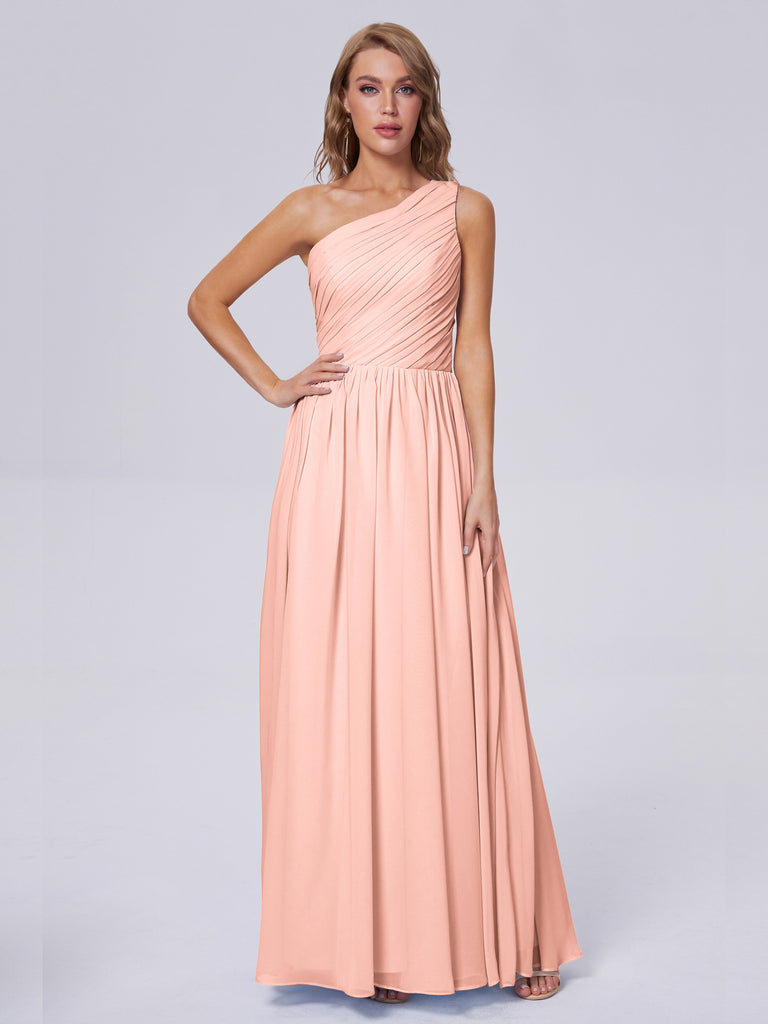 Paige One-Shoulder-Chiffon-Brautjungfernkleider