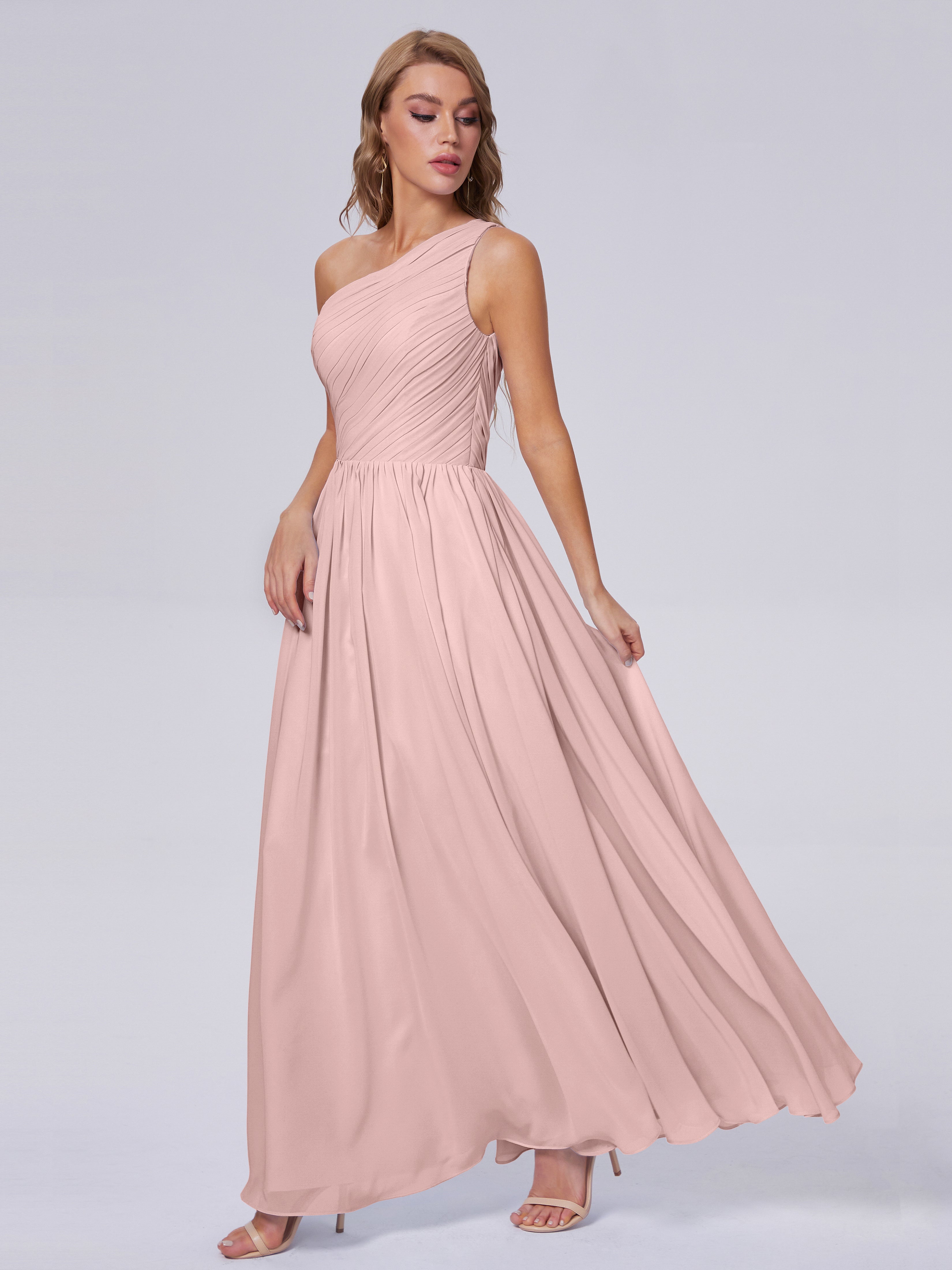 Paige One-Shoulder-Chiffon-Brautjungfernkleider