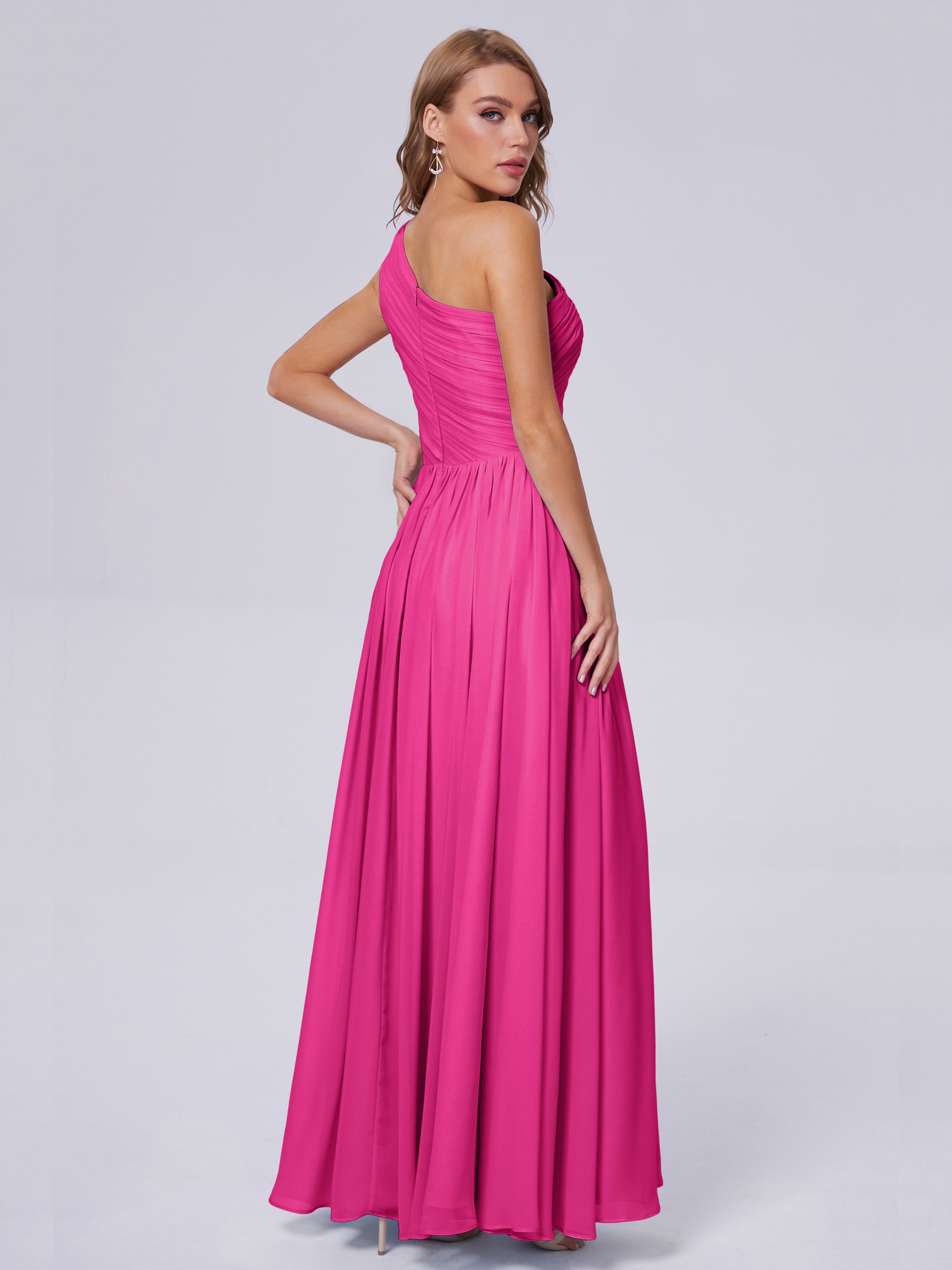 Paige One-Shoulder-Chiffon-Brautjungfernkleider