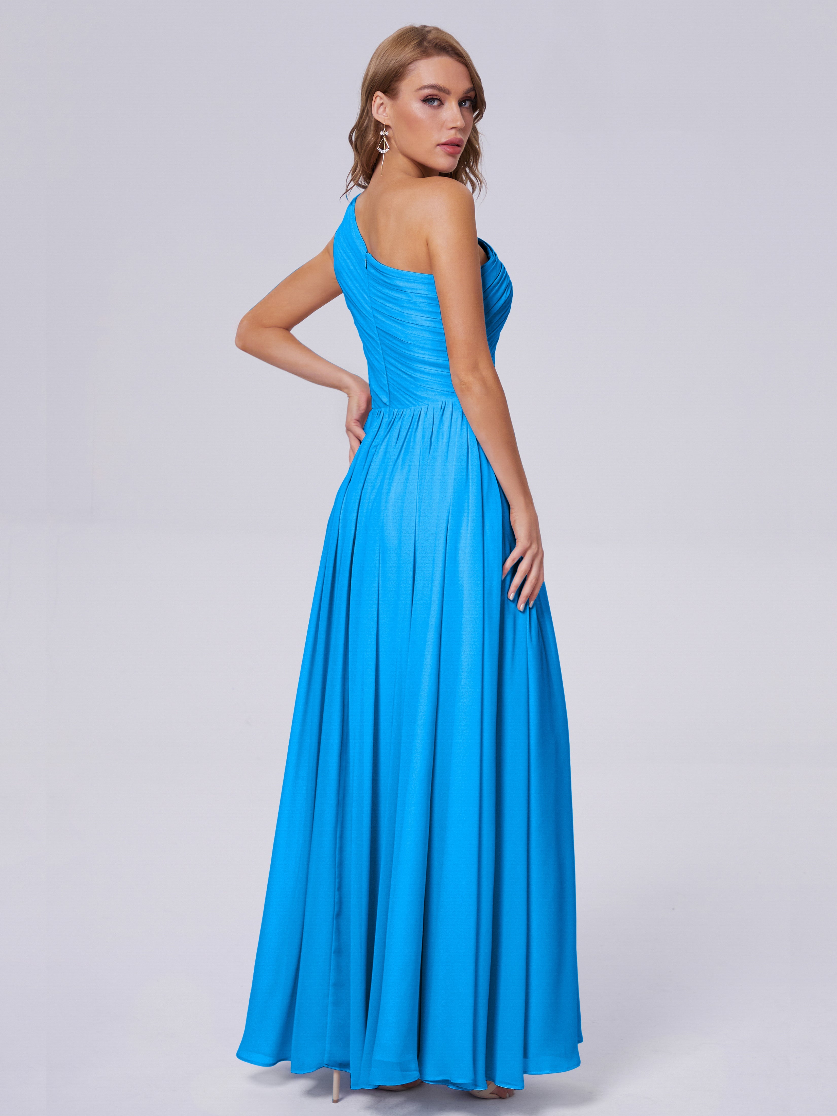 Paige One-Shoulder-Chiffon-Brautjungfernkleider