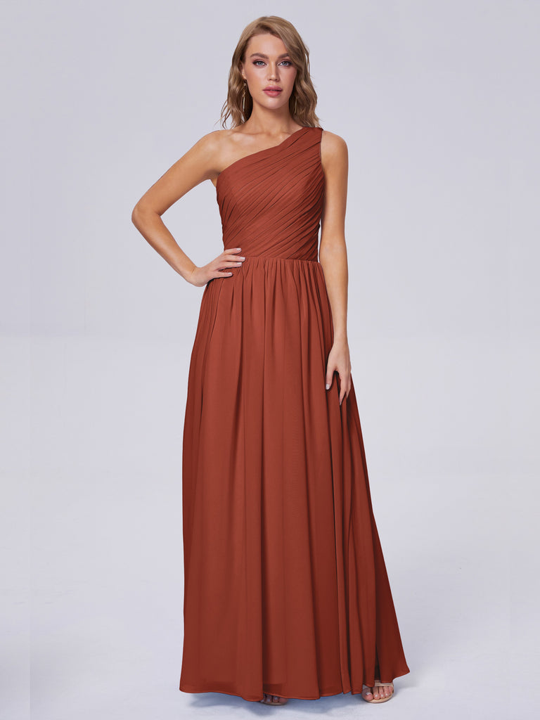 Paige One-Shoulder-Chiffon-Brautjungfernkleider