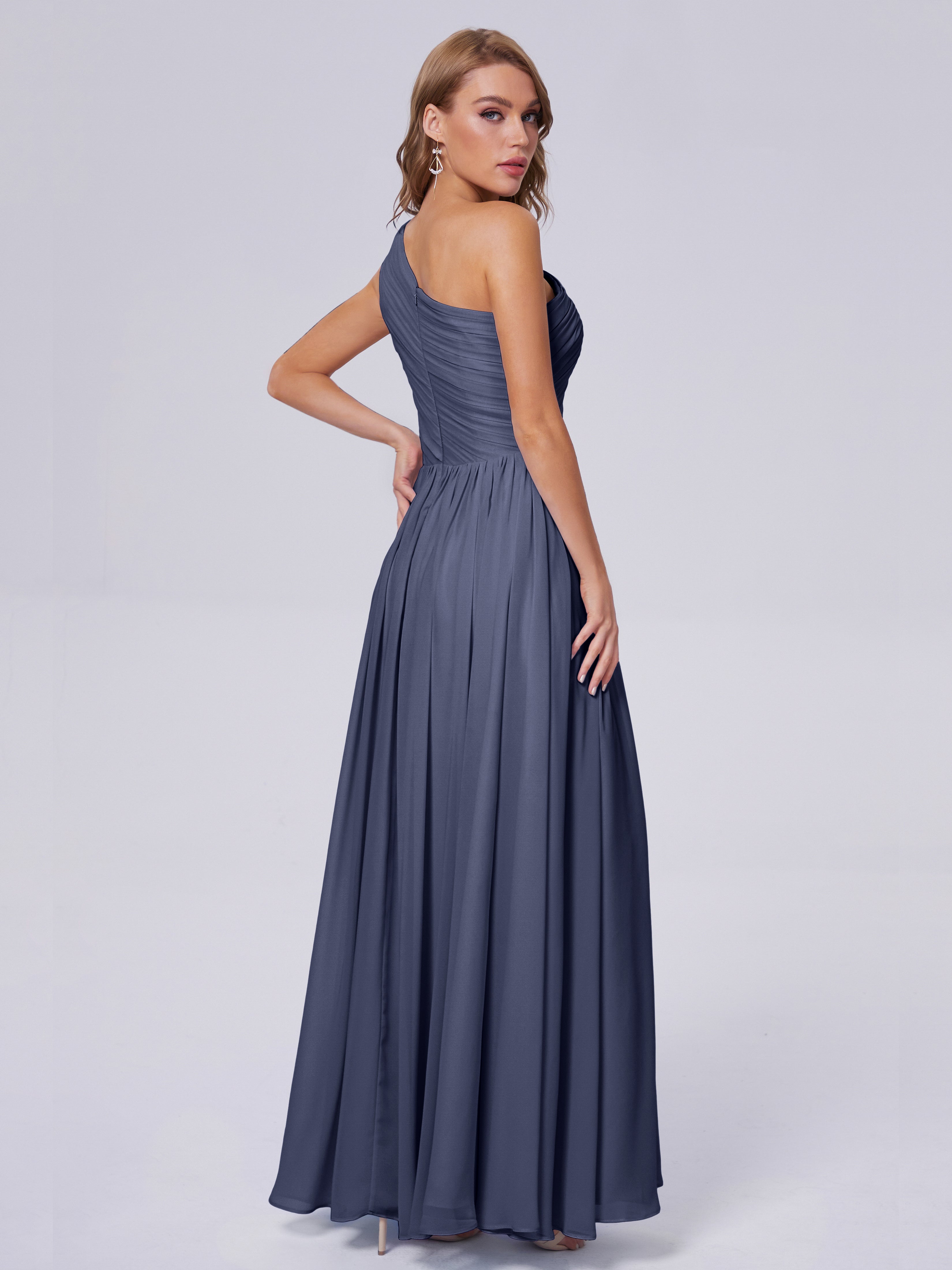 Paige One-Shoulder-Chiffon-Brautjungfernkleider