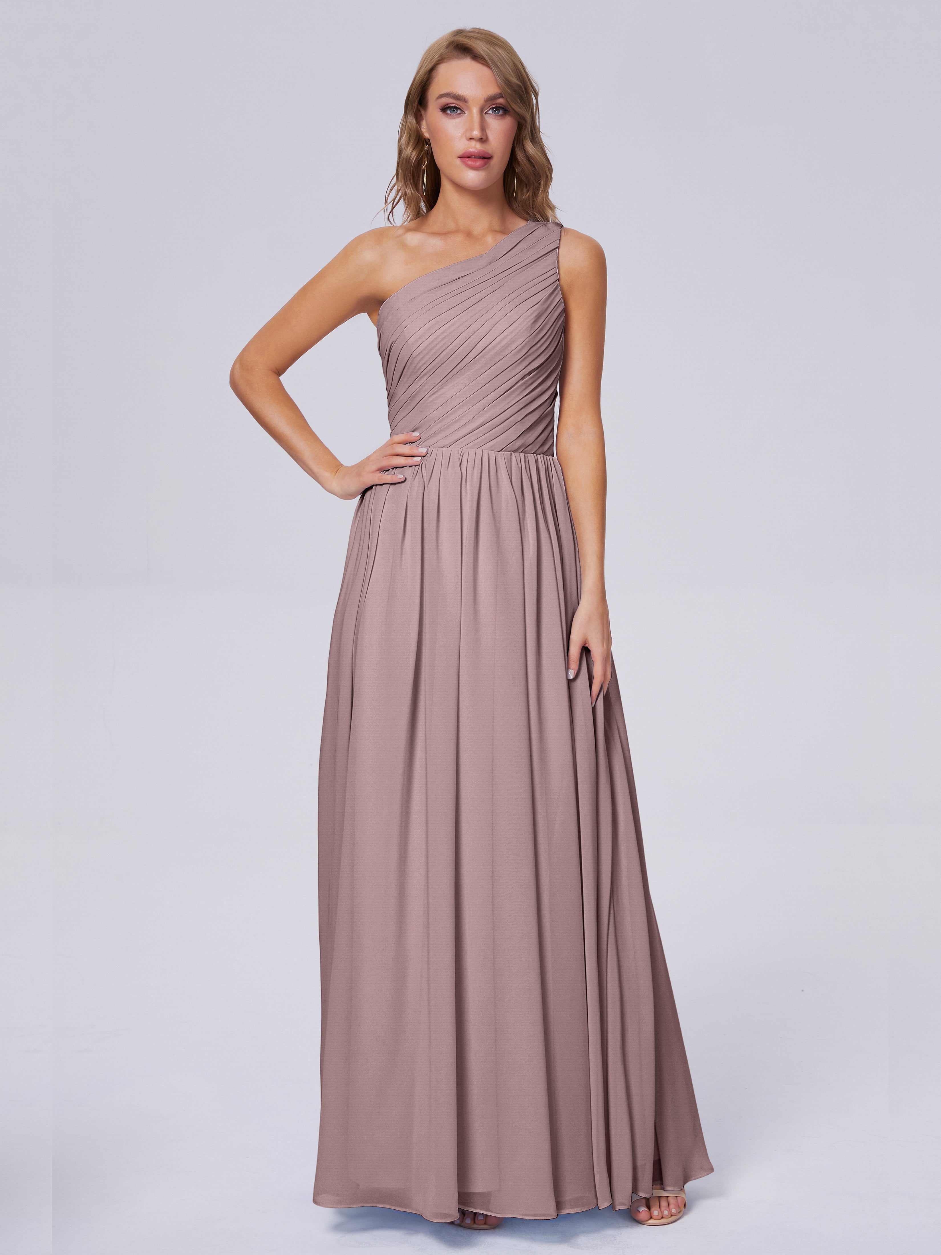 Paige One-Shoulder-Chiffon-Brautjungfernkleider