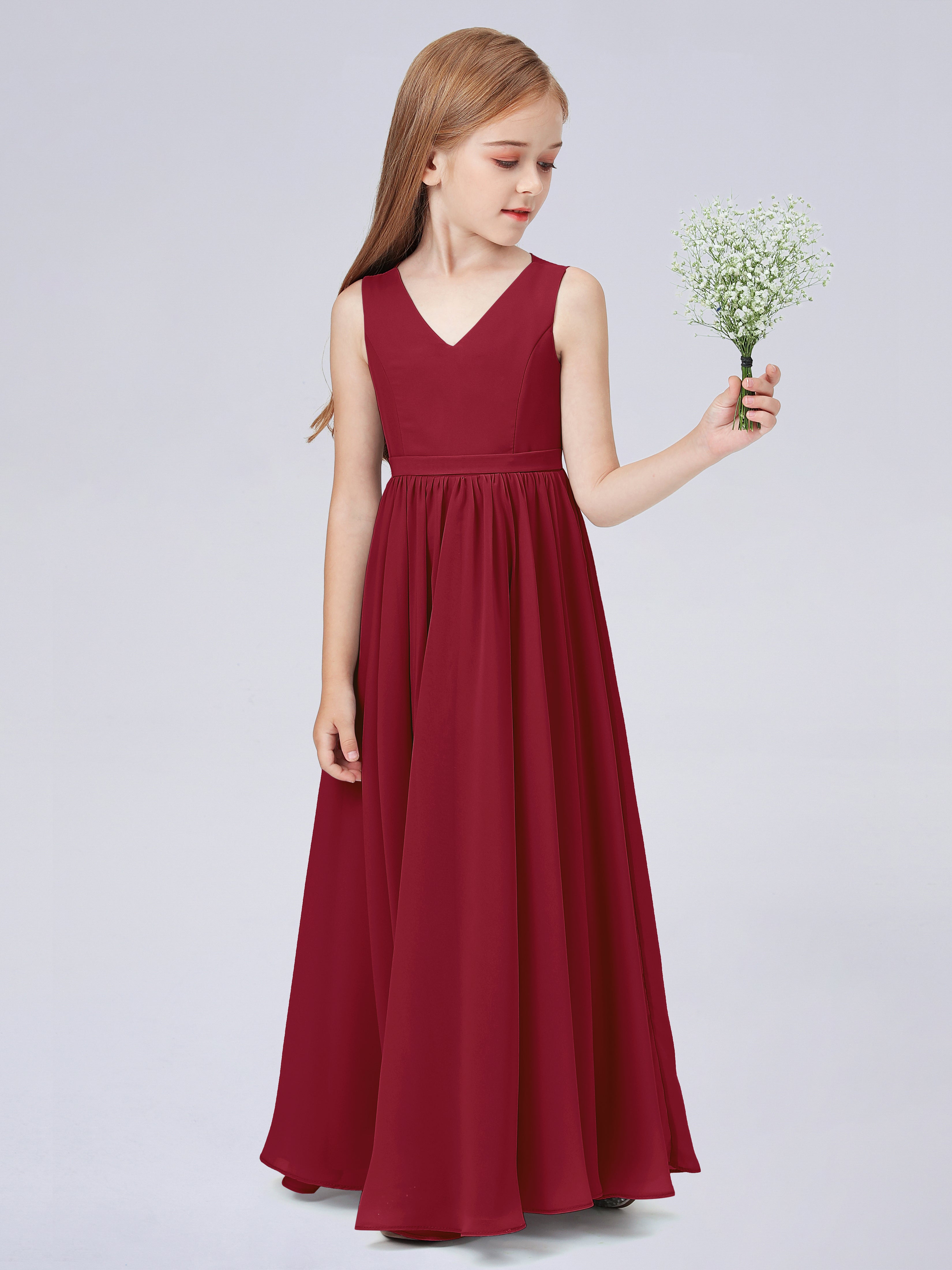 Ärmelloses Chiffon Kleid für Junge Brautjungfern