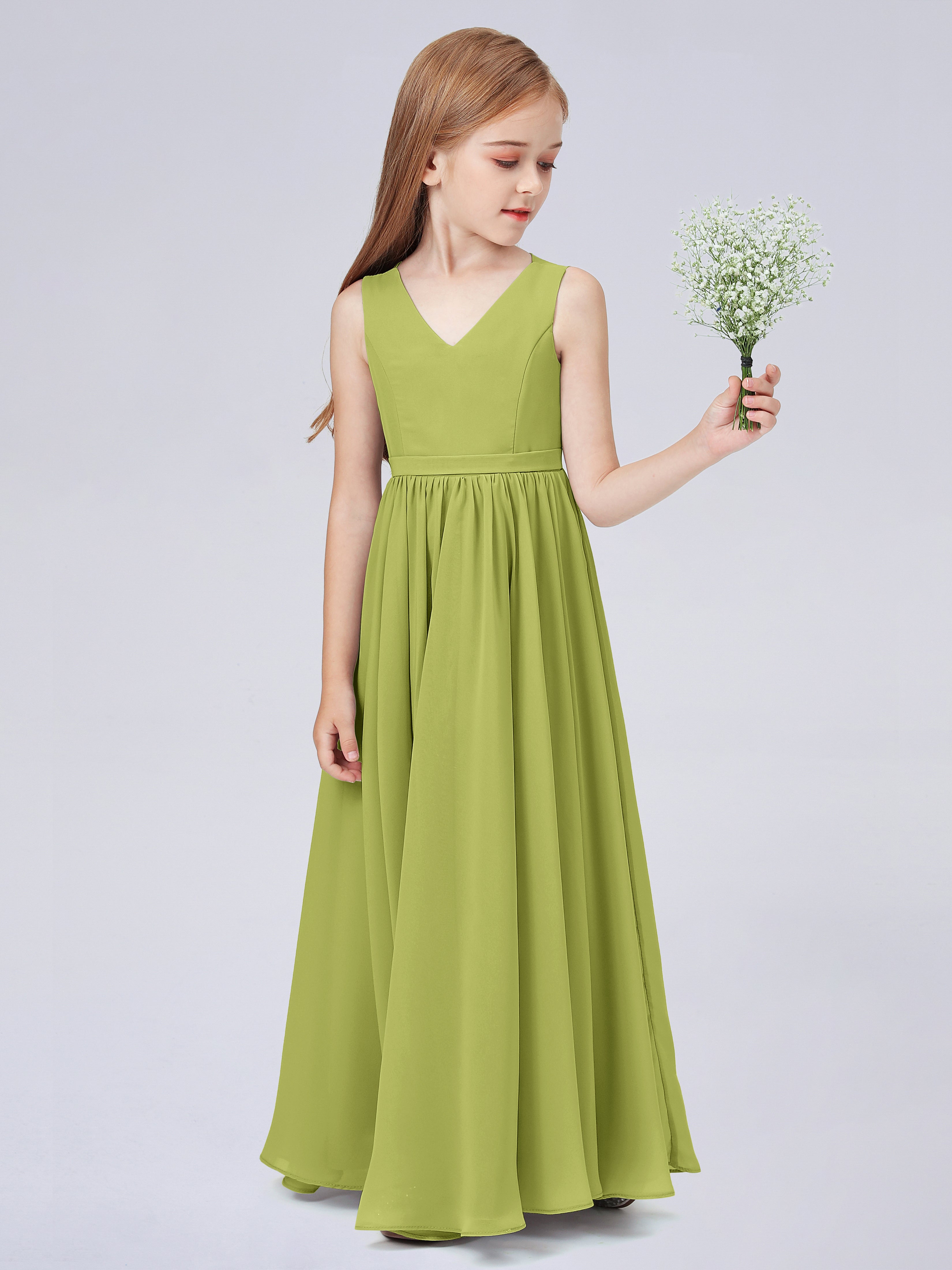 Ärmelloses Chiffon Kleid für Junge Brautjungfern