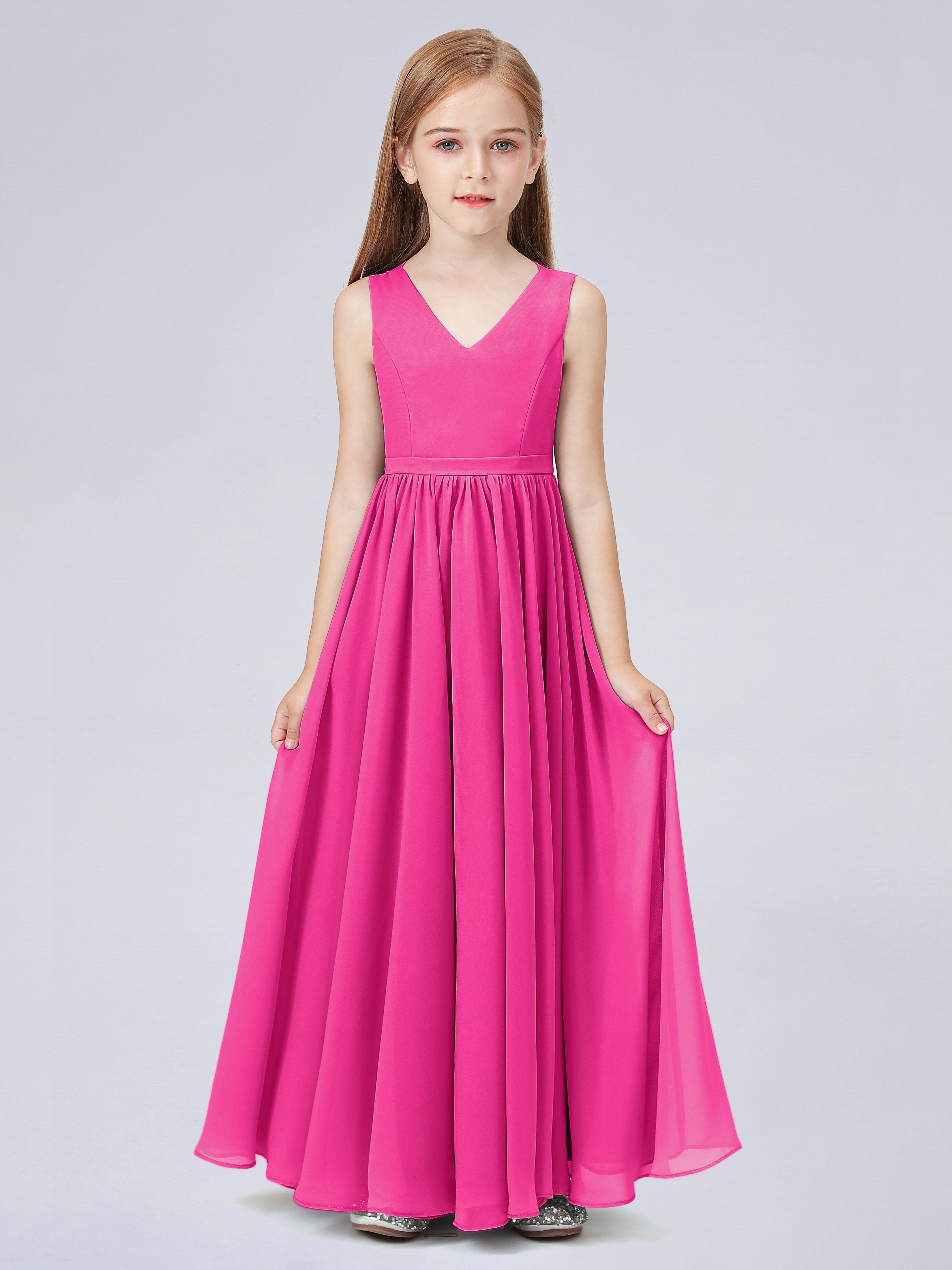 Ärmelloses Chiffon Kleid für Junge Brautjungfern