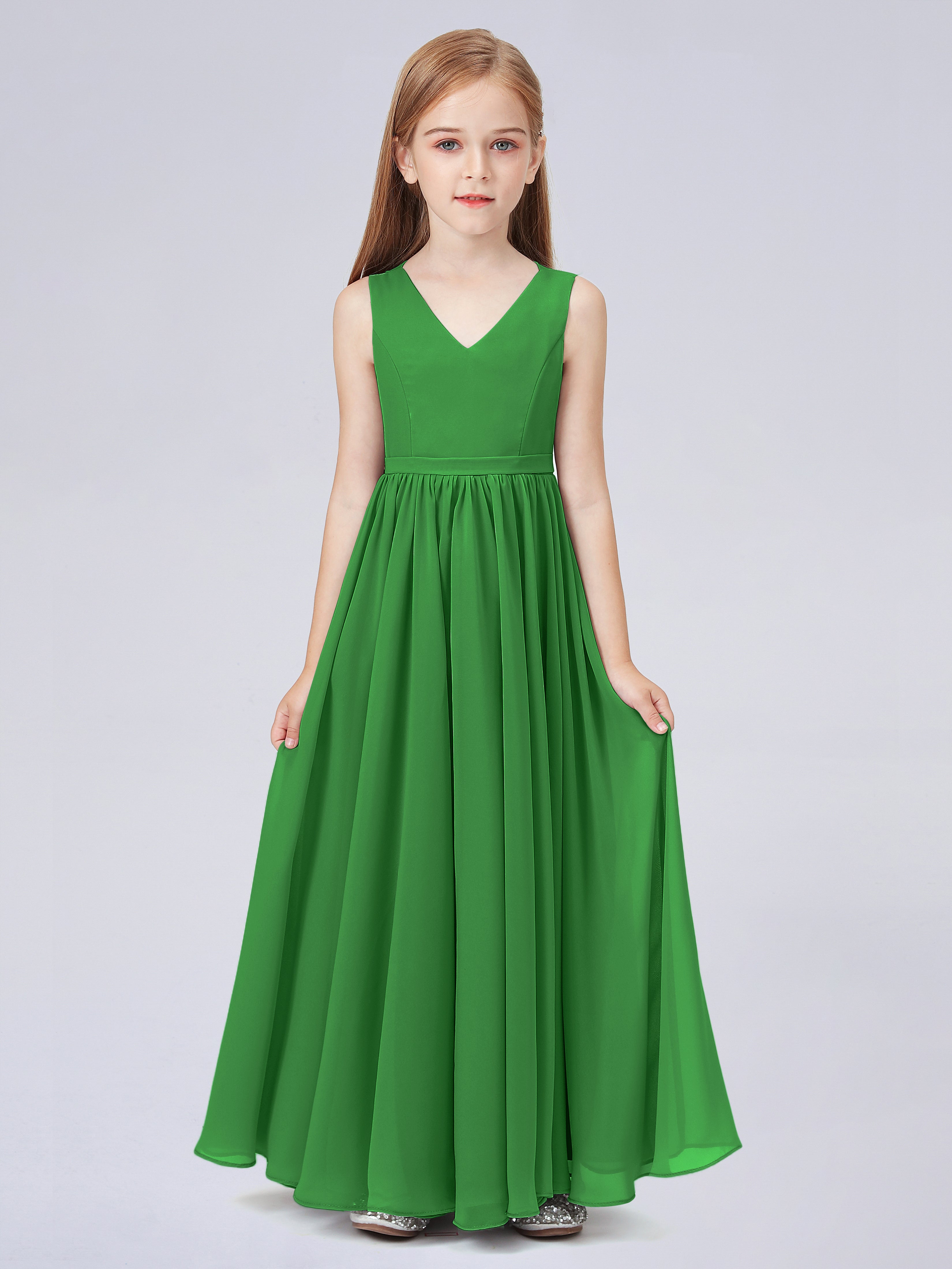 Ärmelloses Chiffon Kleid für Junge Brautjungfern