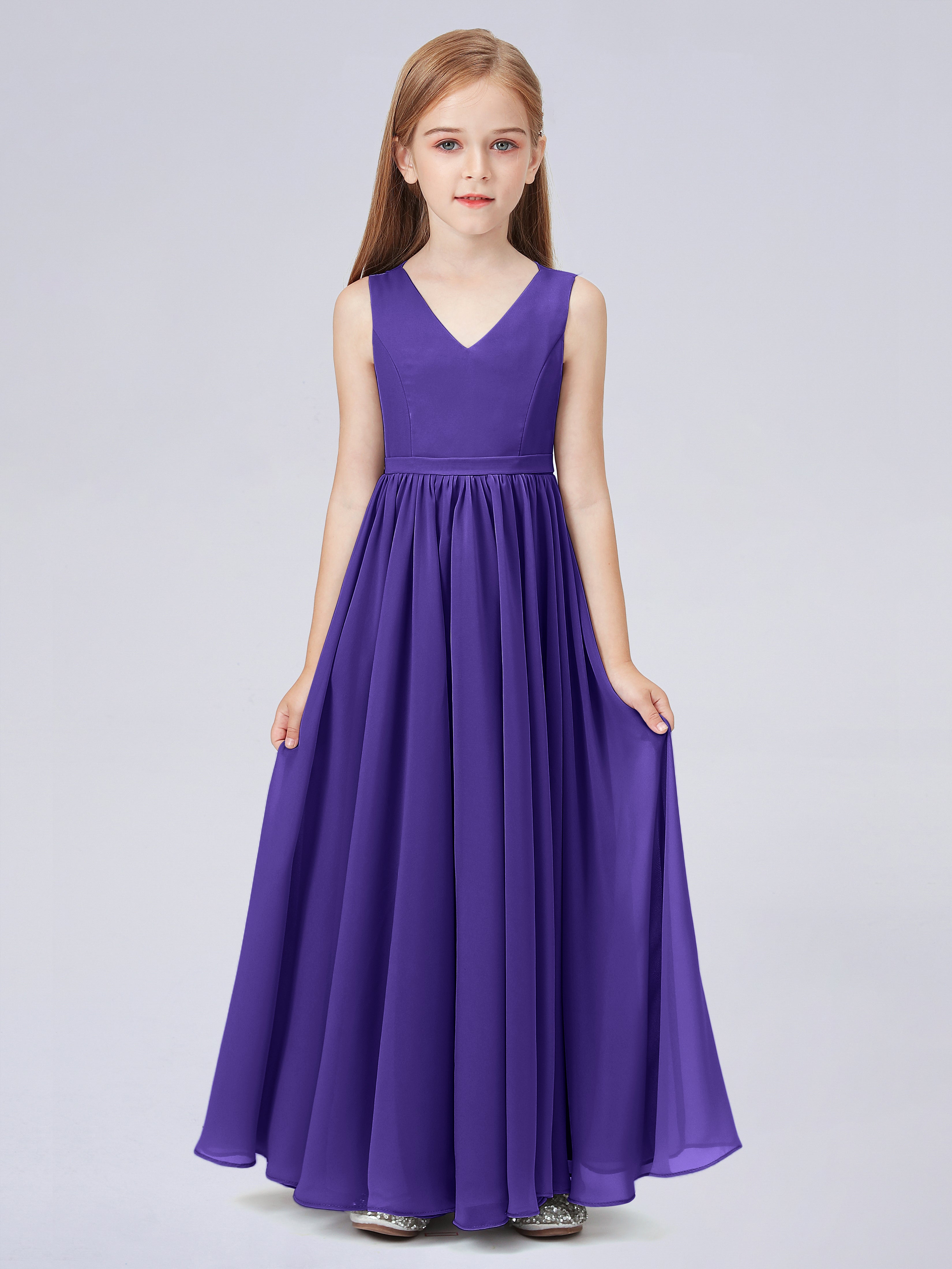 Ärmelloses Chiffon Kleid für Junge Brautjungfern