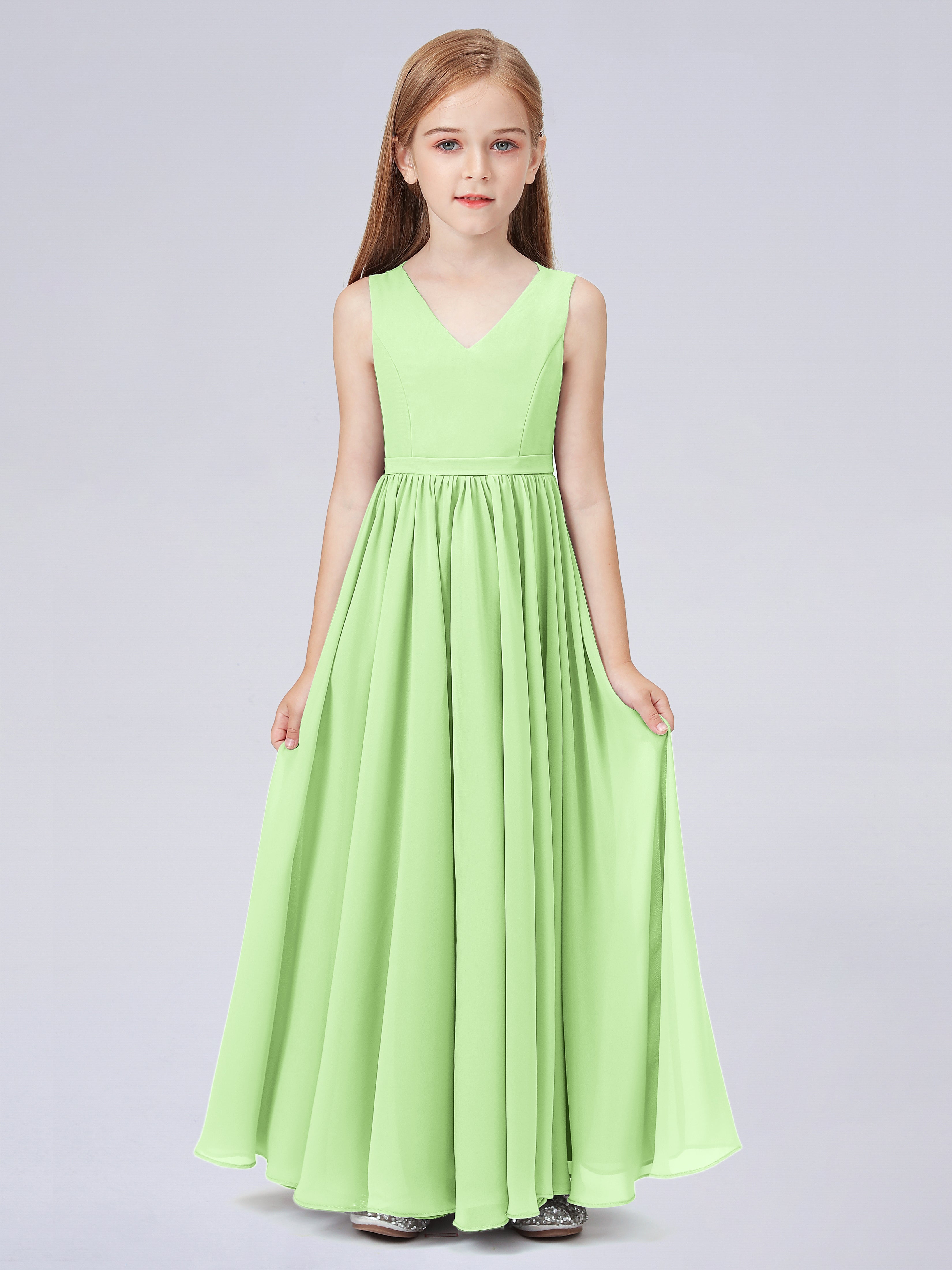 Ärmelloses Chiffon Kleid für Junge Brautjungfern