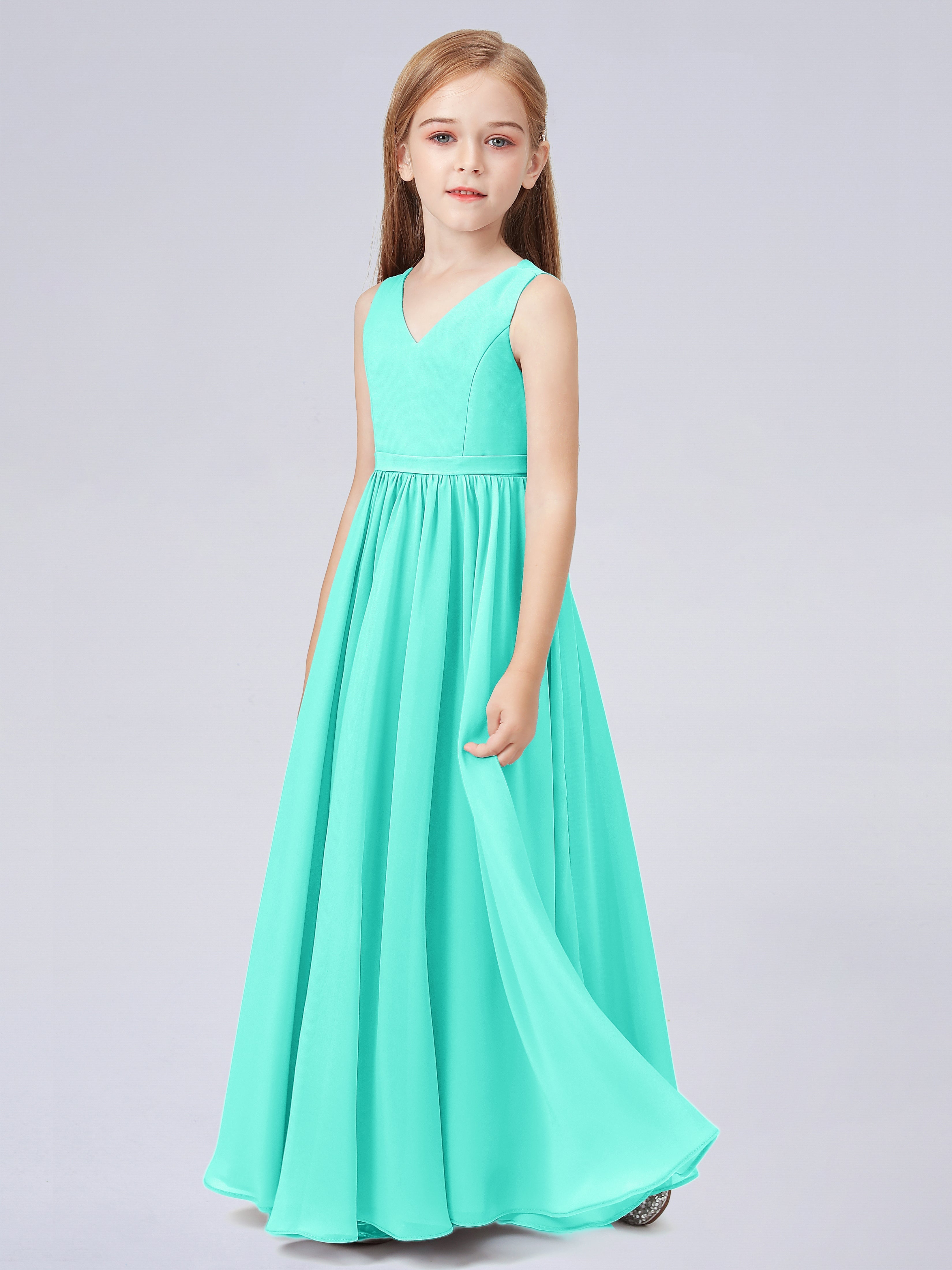 Ärmelloses Chiffon Kleid für Junge Brautjungfern