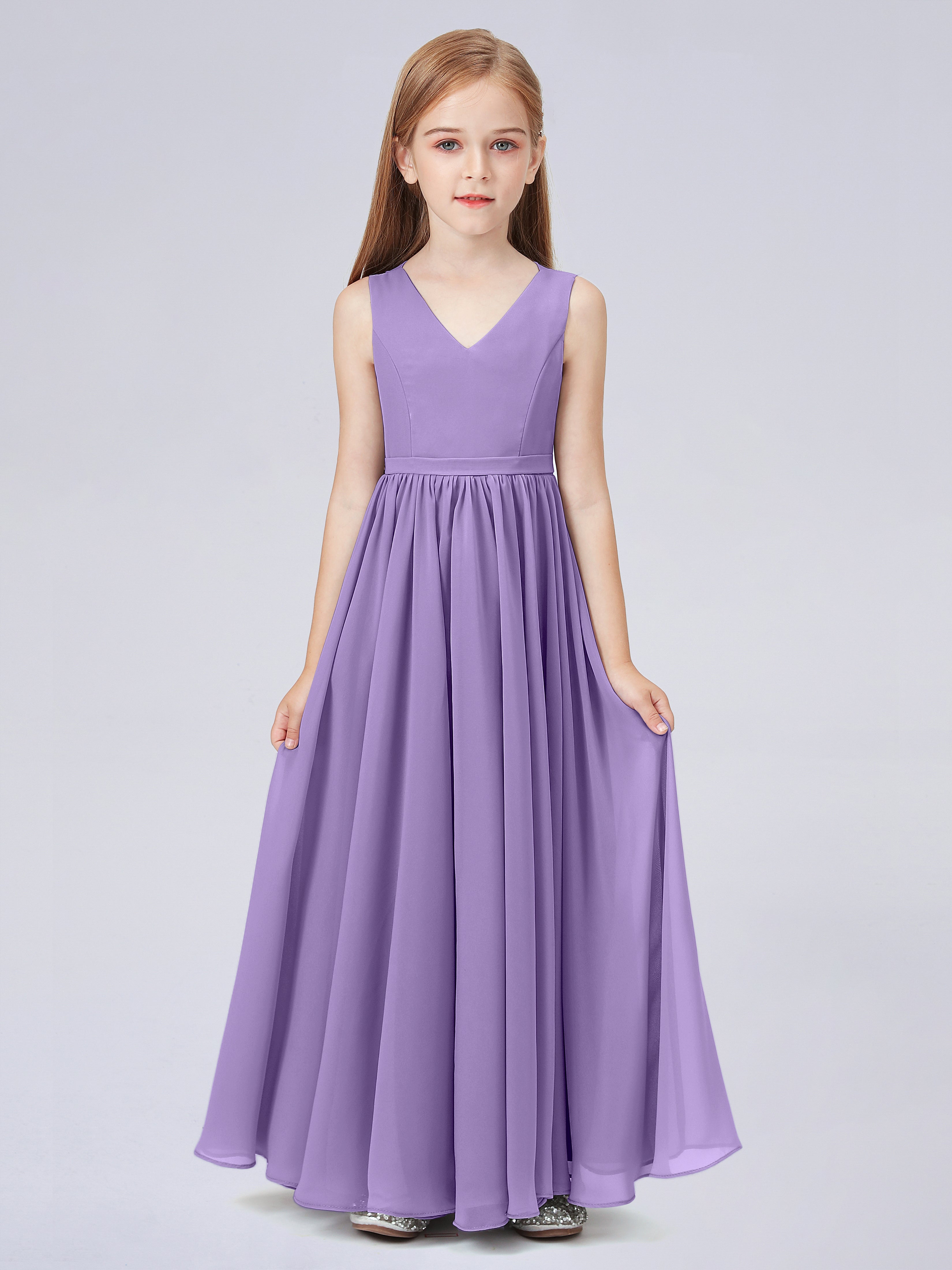 Ärmelloses Chiffon Kleid für Junge Brautjungfern