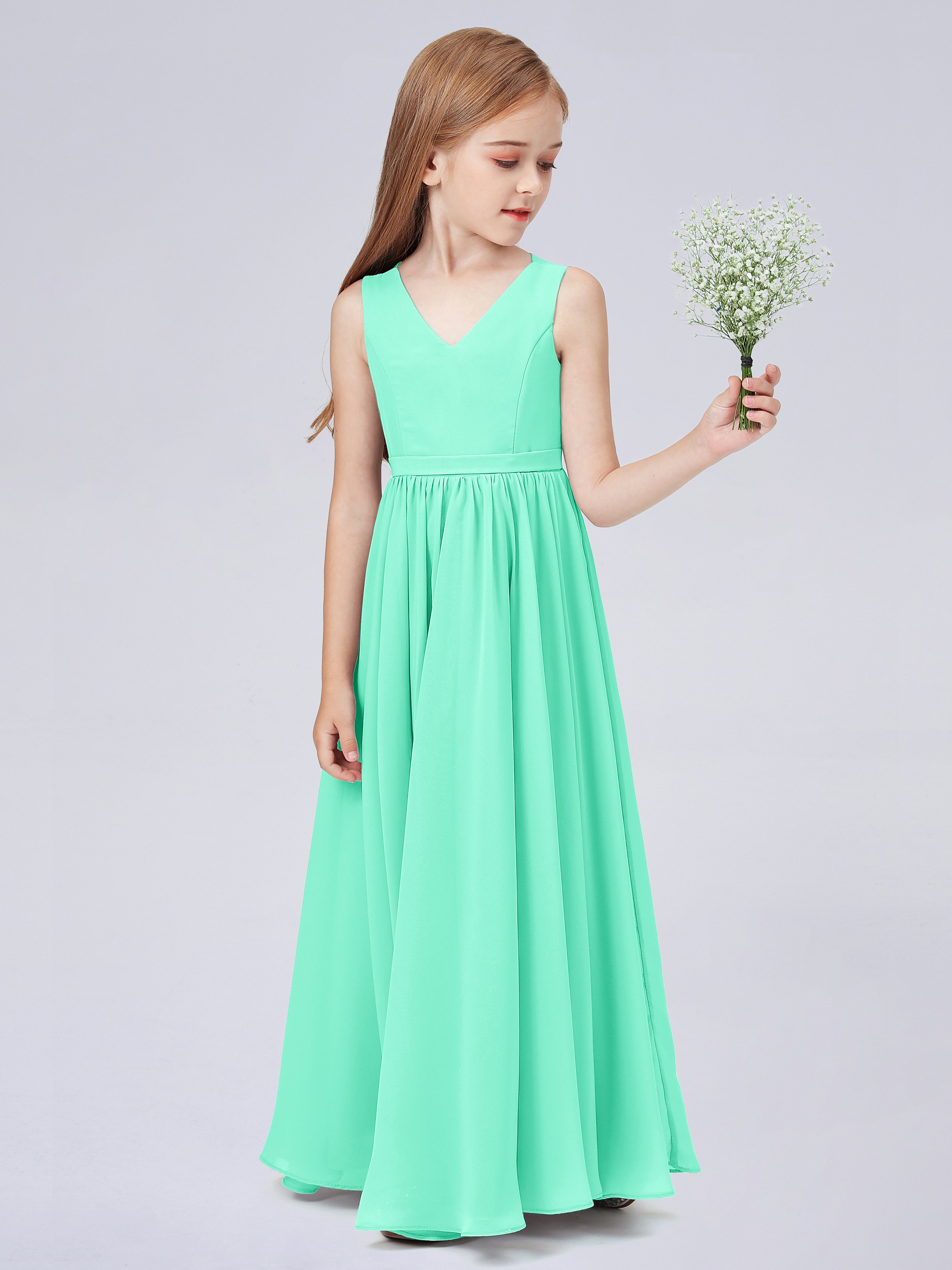 Ärmelloses Chiffon Kleid für Junge Brautjungfern