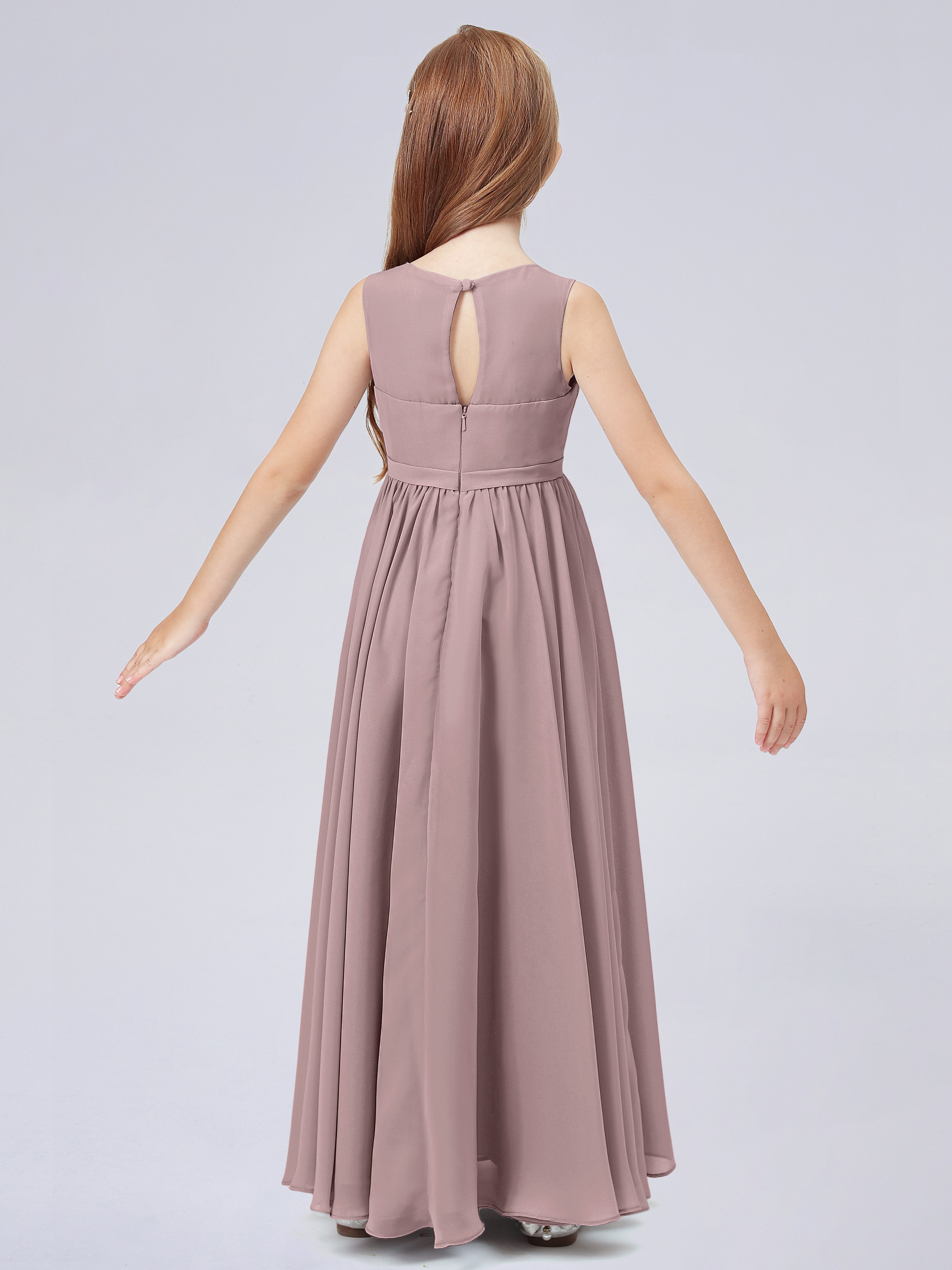 Ärmelloses Chiffon Kleid für Junge Brautjungfern