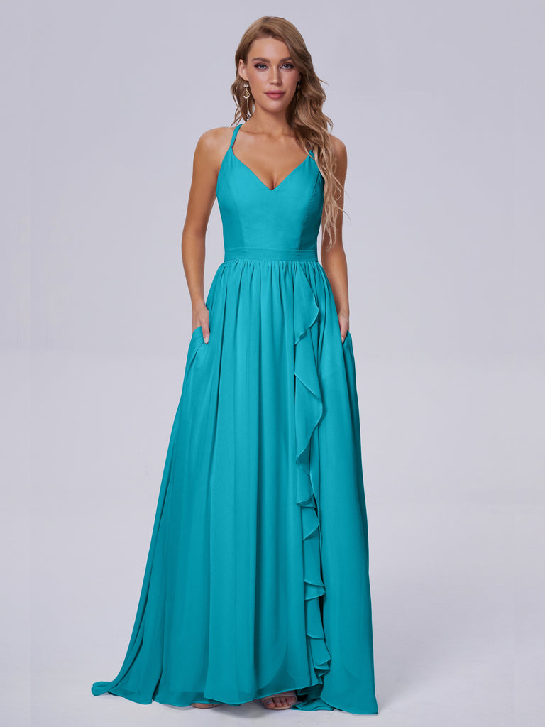 Teagan Asymmetrisch Chiffon-Brautjungfernkleider