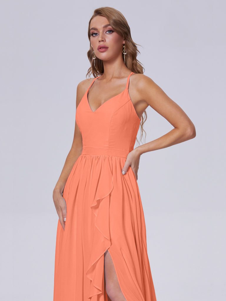 Teagan Asymmetrisch Chiffon-Brautjungfernkleider