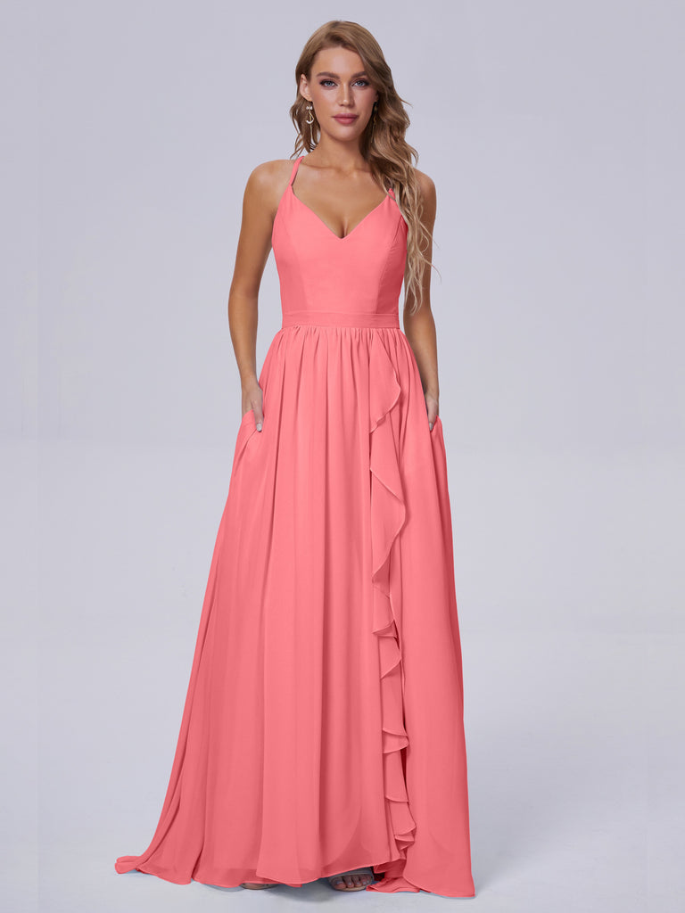 Teagan Asymmetrisch Chiffon-Brautjungfernkleider